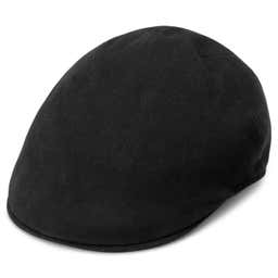 Moda | Black Cotton Flat Cap