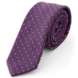 Purple, Black & White Tapestry Polyester Tie