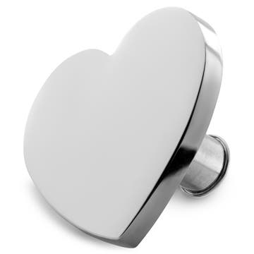 Srebrzysta zawieszka do zegarka serce ze stali nierdzewnej Srebrzysta zawieszka do zegarka serce ze stali nierdzewnej