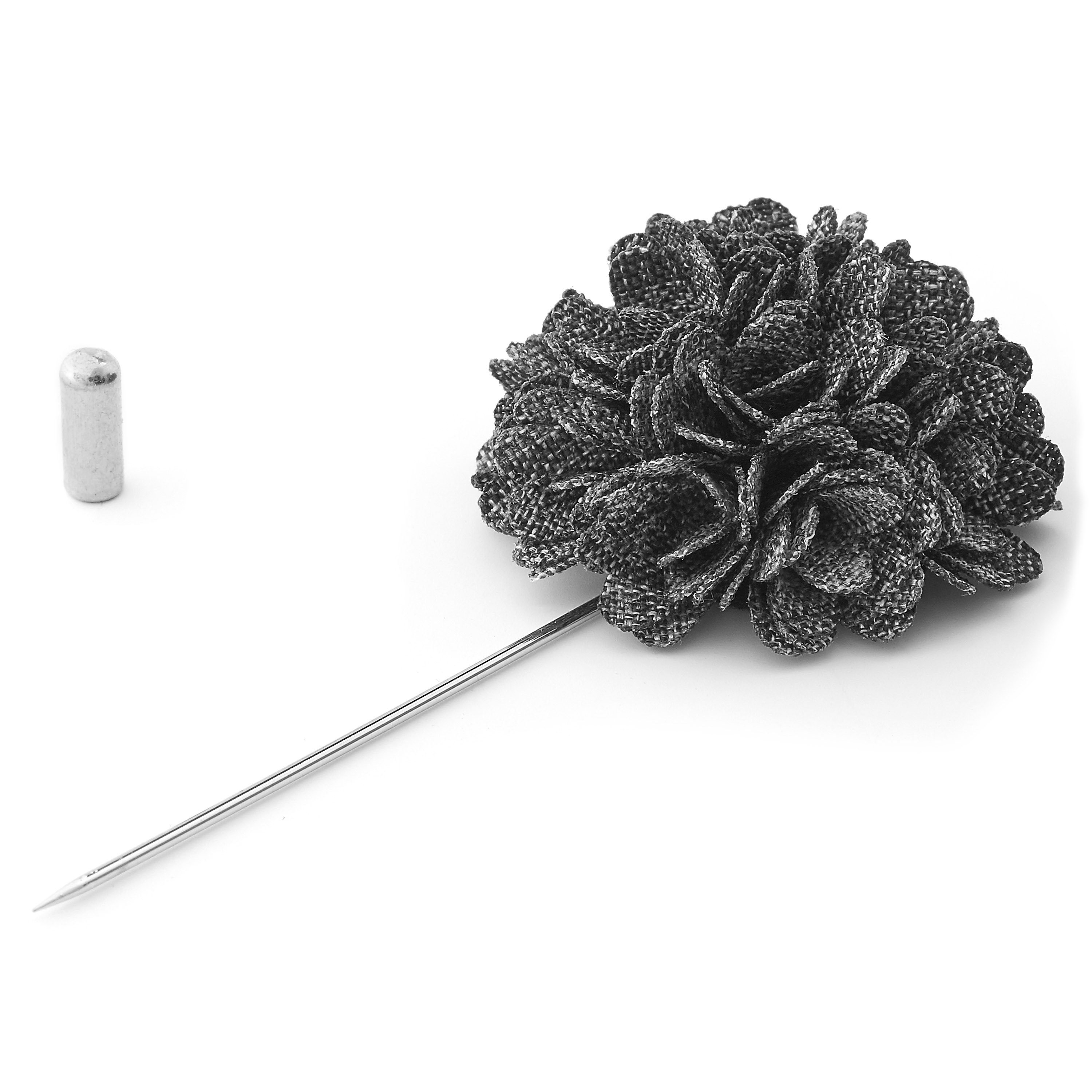 Salt & Pepper Flower Lapel Pin - 2