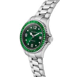 Tide | Green Jewelled Steel Watch - 2 - hover gallery