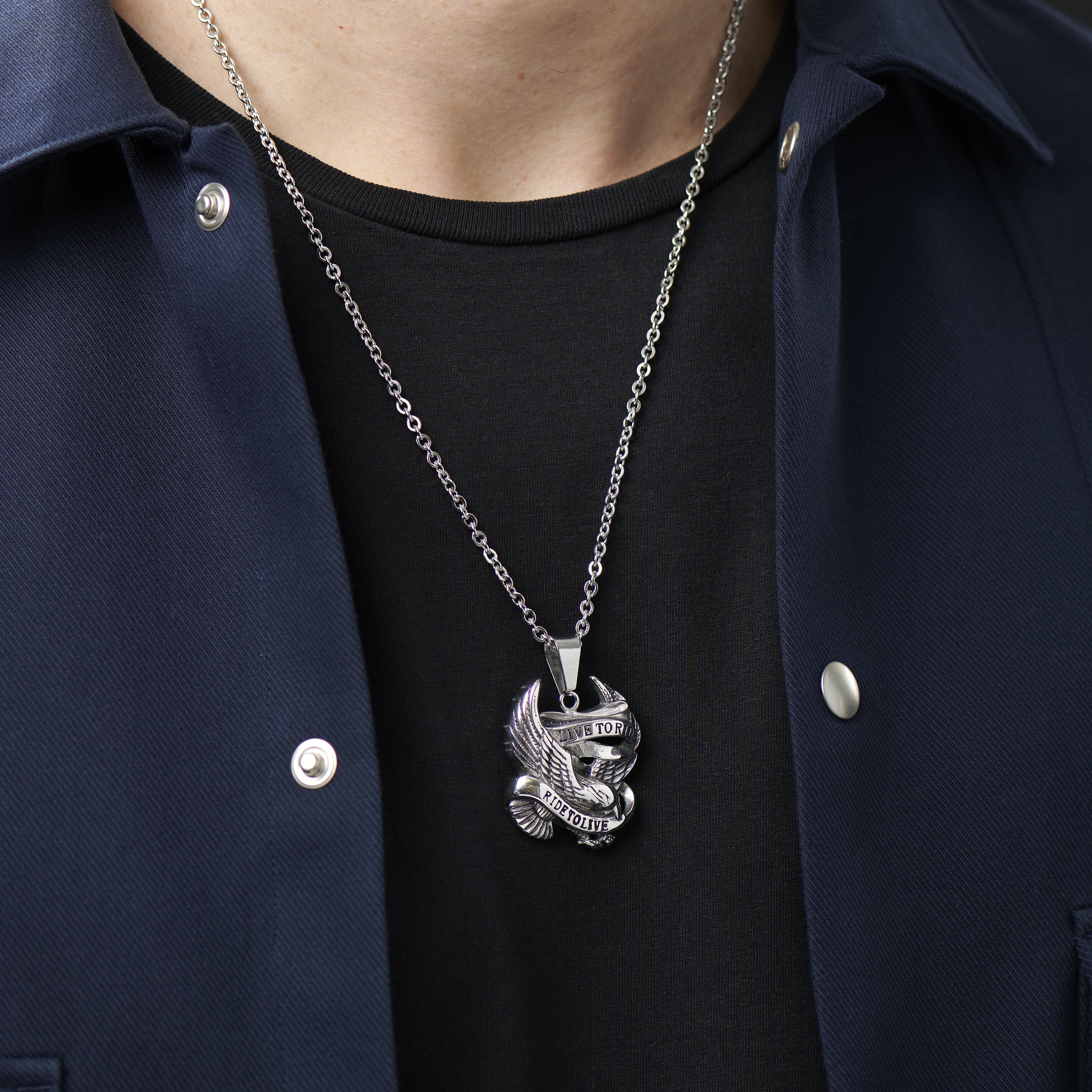 Stalen Vrije Geest Biker Ketting - 3