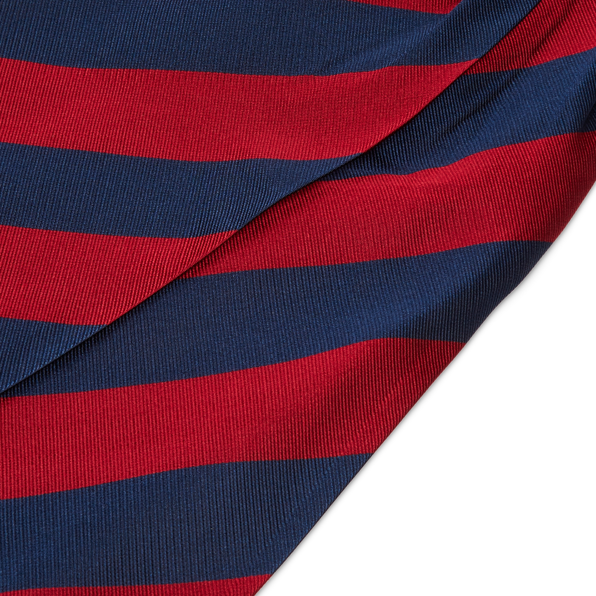 Marineblau & Rot Gestreifte Seiden Ascotkrawatte - 2