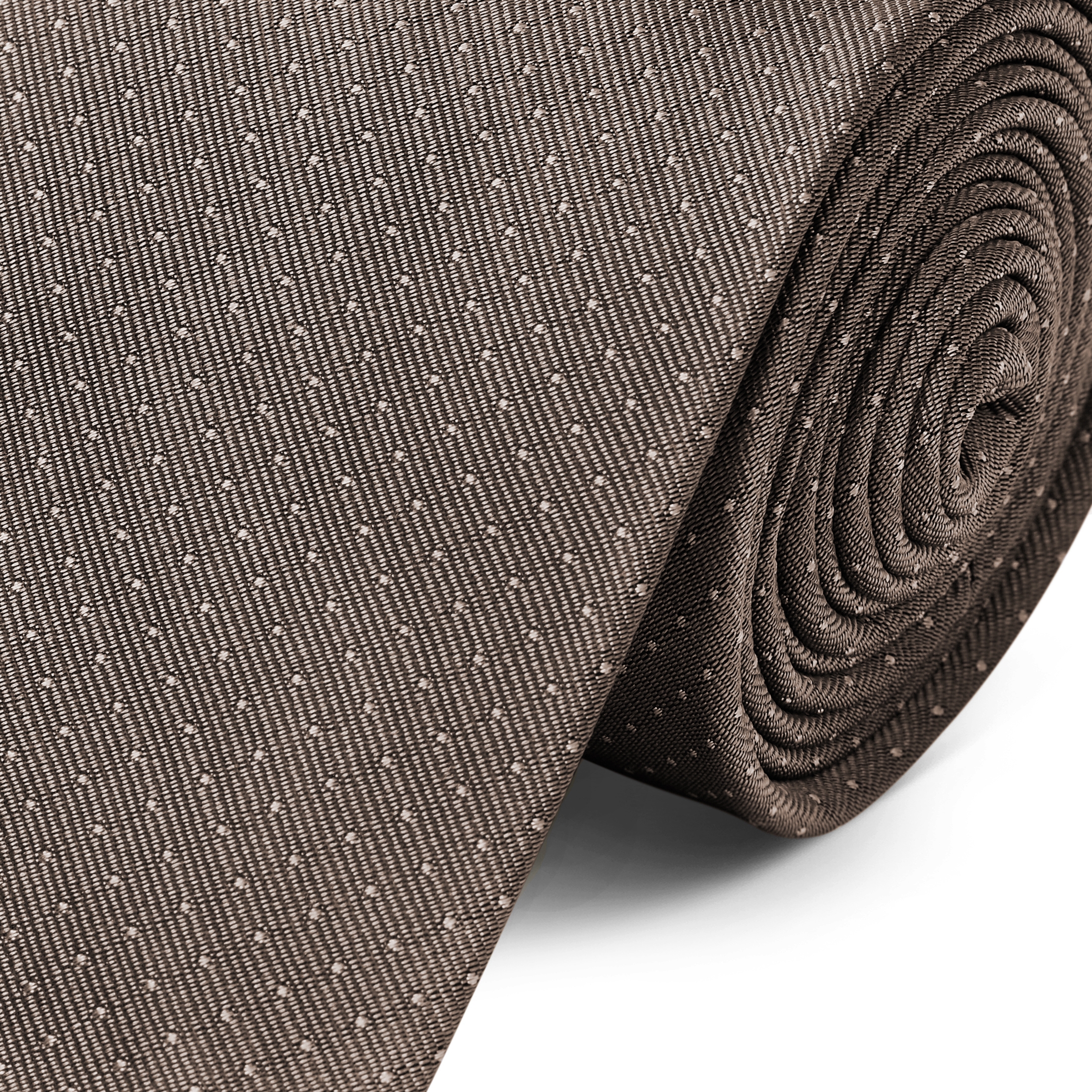 Wide Beige Polka Dot Silk Tie - 2