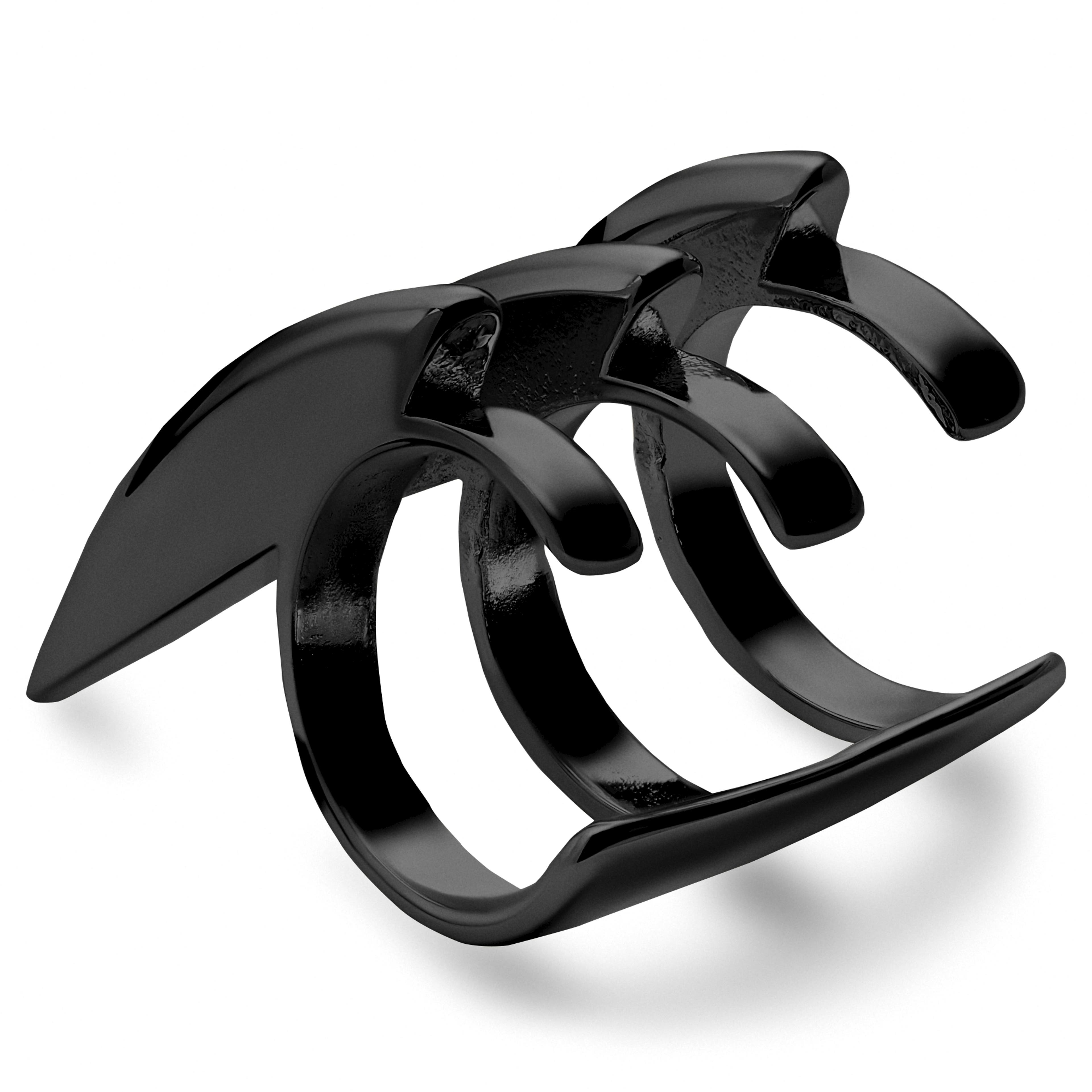 Helix | Orecchino ear cuff in stile Wolverine nero