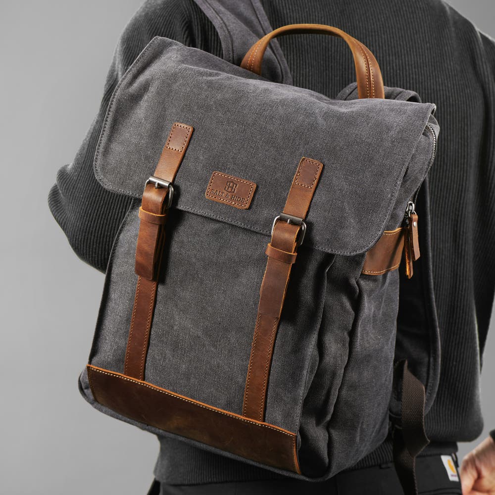 hover: Slater Grey & Tan Classic Backpack hover: Slater Grey & Tan Classic Backpack
