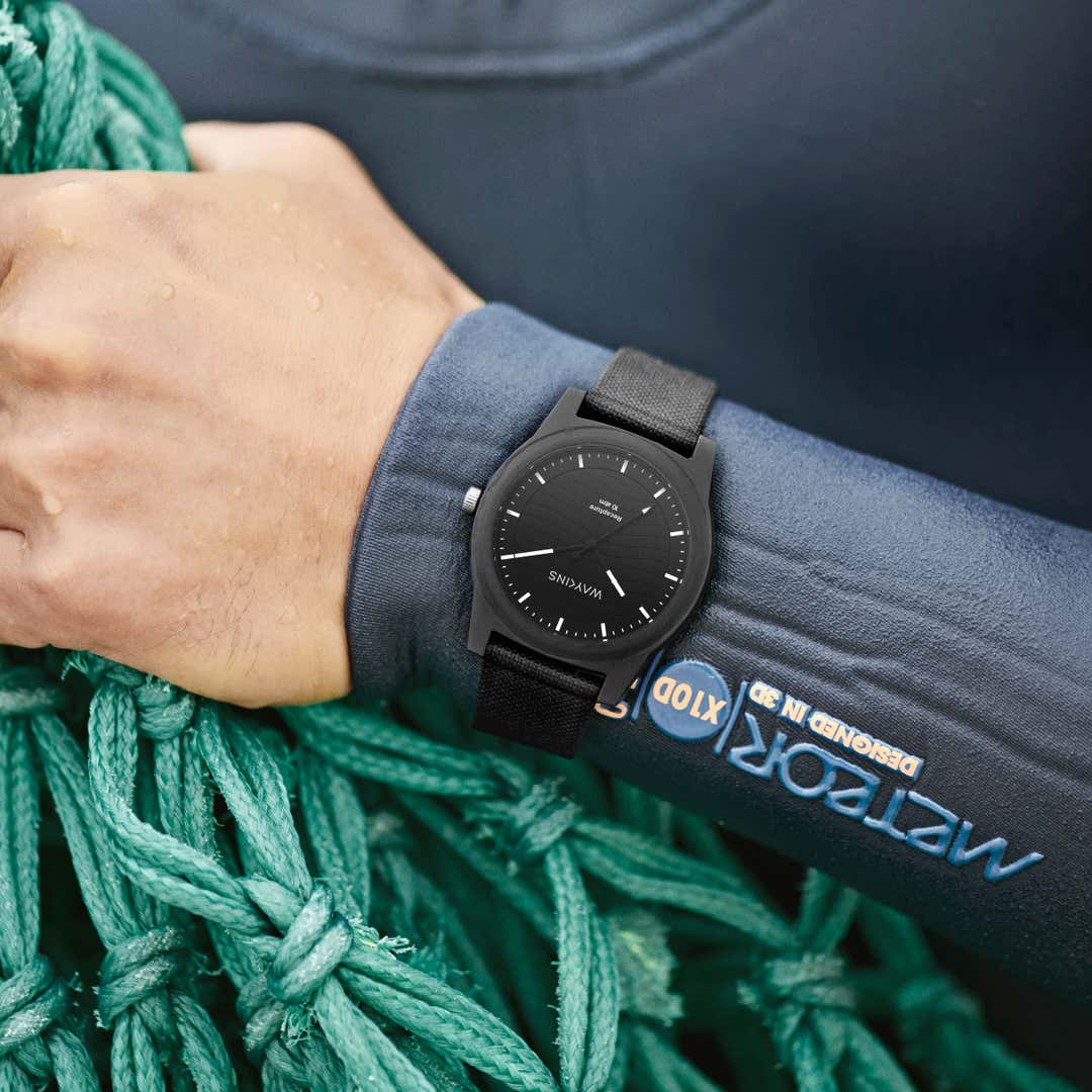 Recapture Black Recycled Material Watch In stock! Waykins