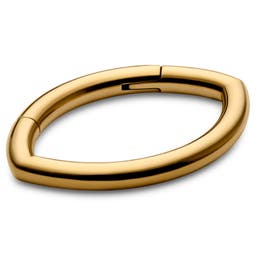 3/8" (10 mm) Gold-Tone Titanium Oval Piercing Ring