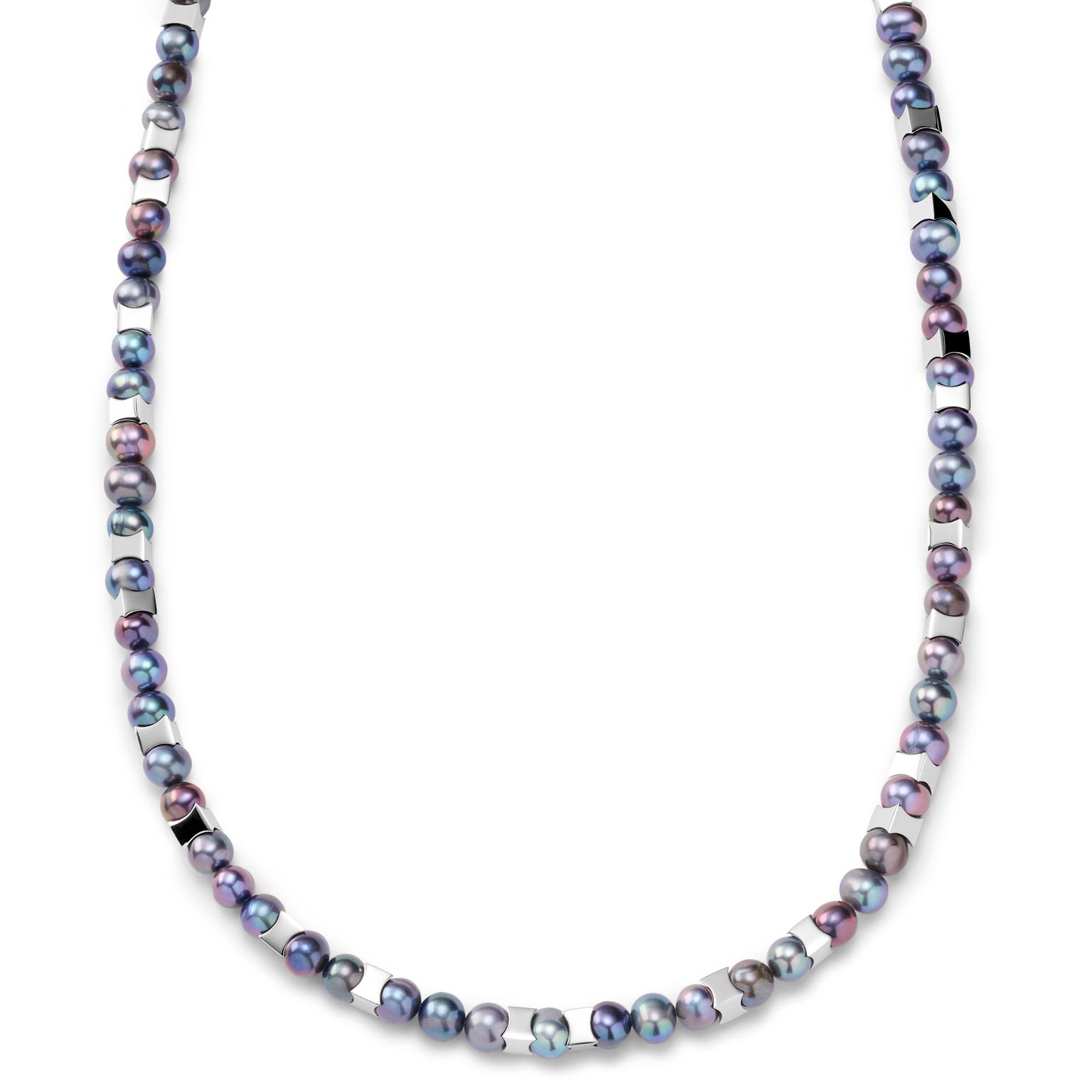 Ocata | Silver-tone Stainless Steel & Black Pearl Necklace Ocata | Silver-tone Stainless Steel & Black Pearl Necklace