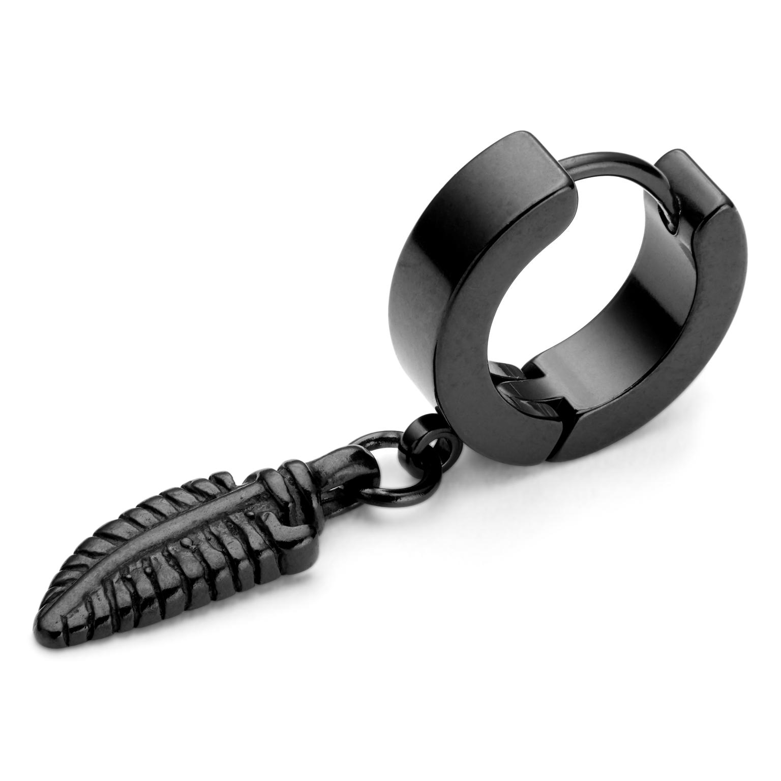 Boucle d'oreille La plume noire Boucle d'oreille La plume noire
