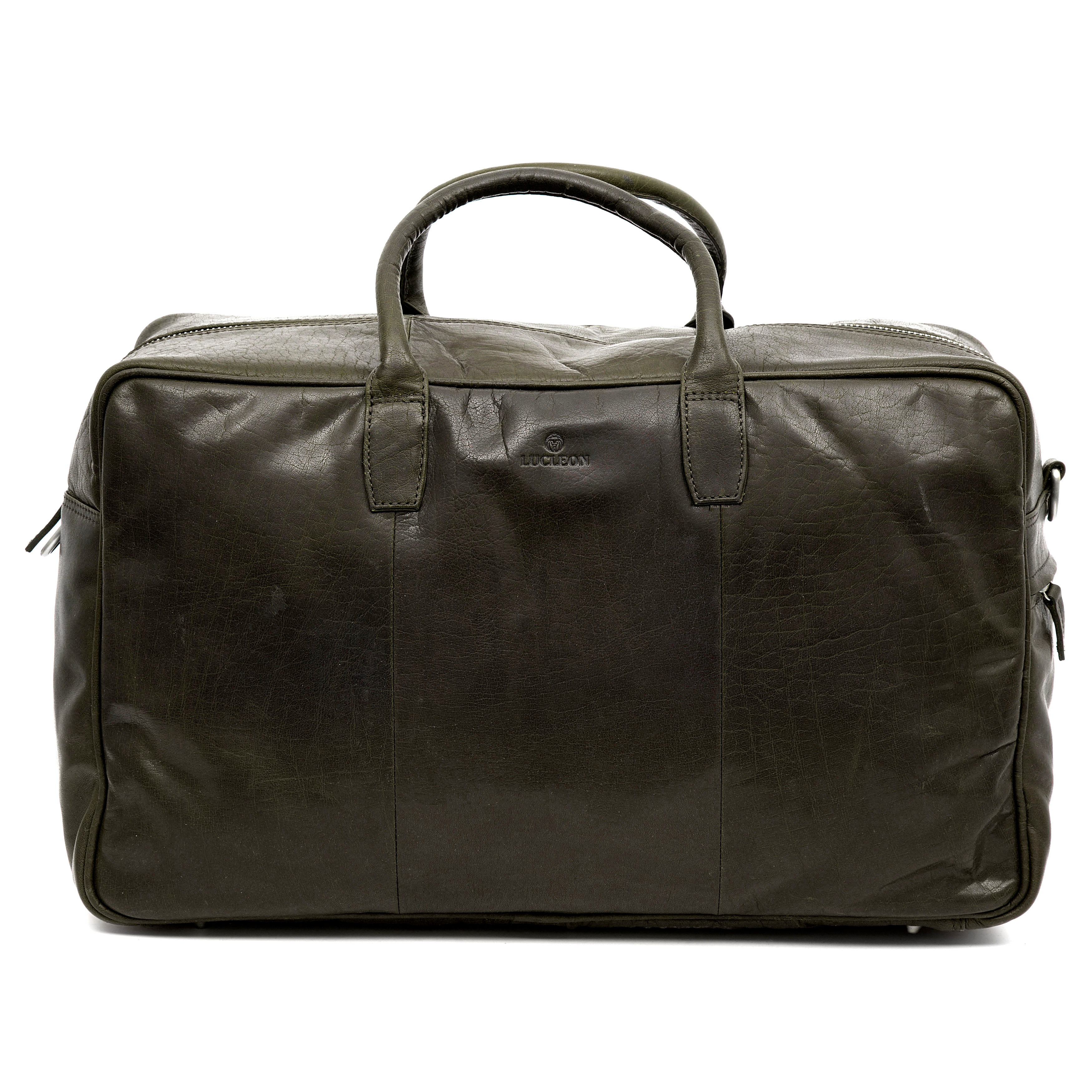 Montreal Olive Leather Duffel Bag - 2