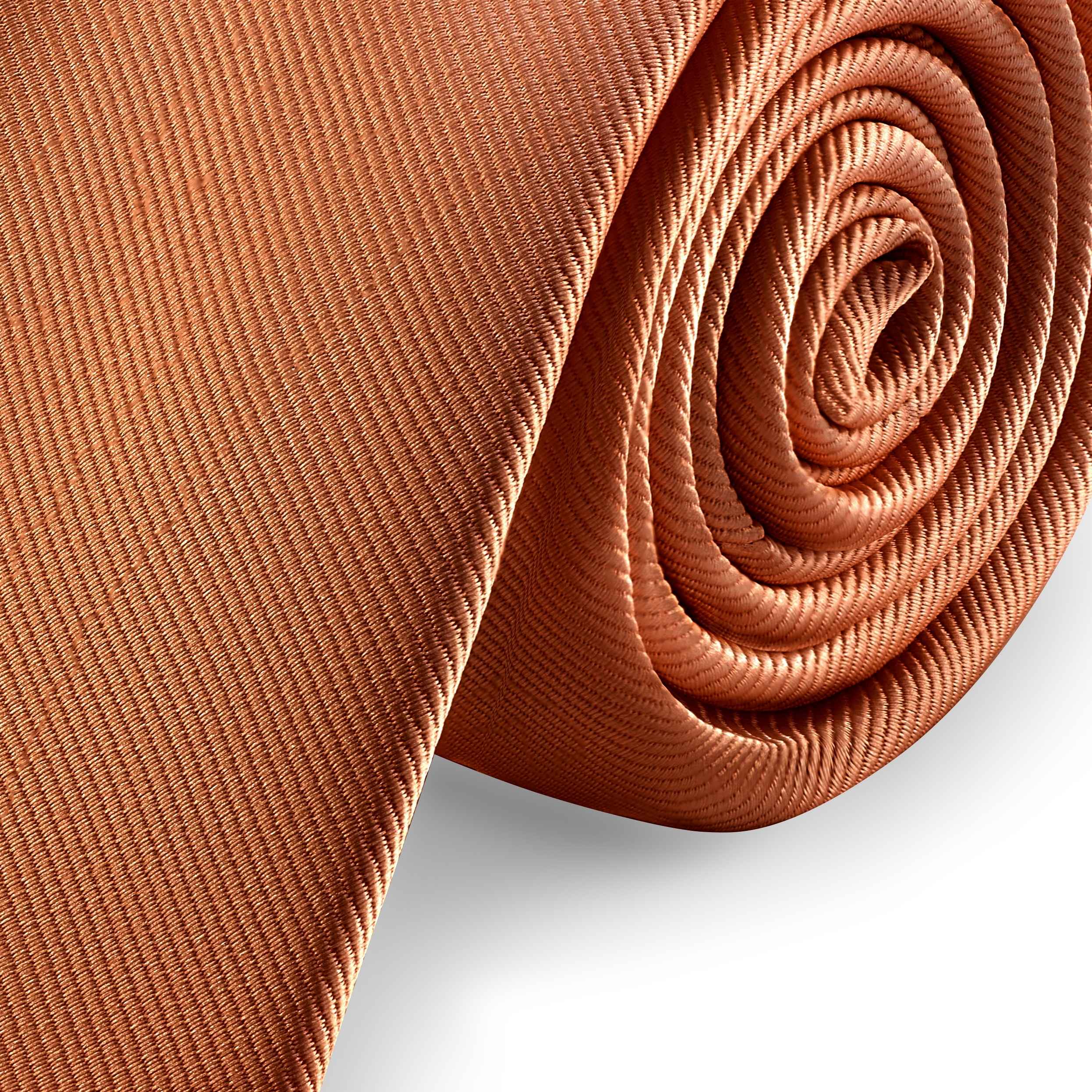 6 cm Cognac Grosgrain Skinny Tie - 3