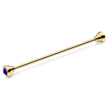 Gold-Tone Collar Bar with Blue Zirconia Gold-Tone Collar Bar with Blue Zirconia