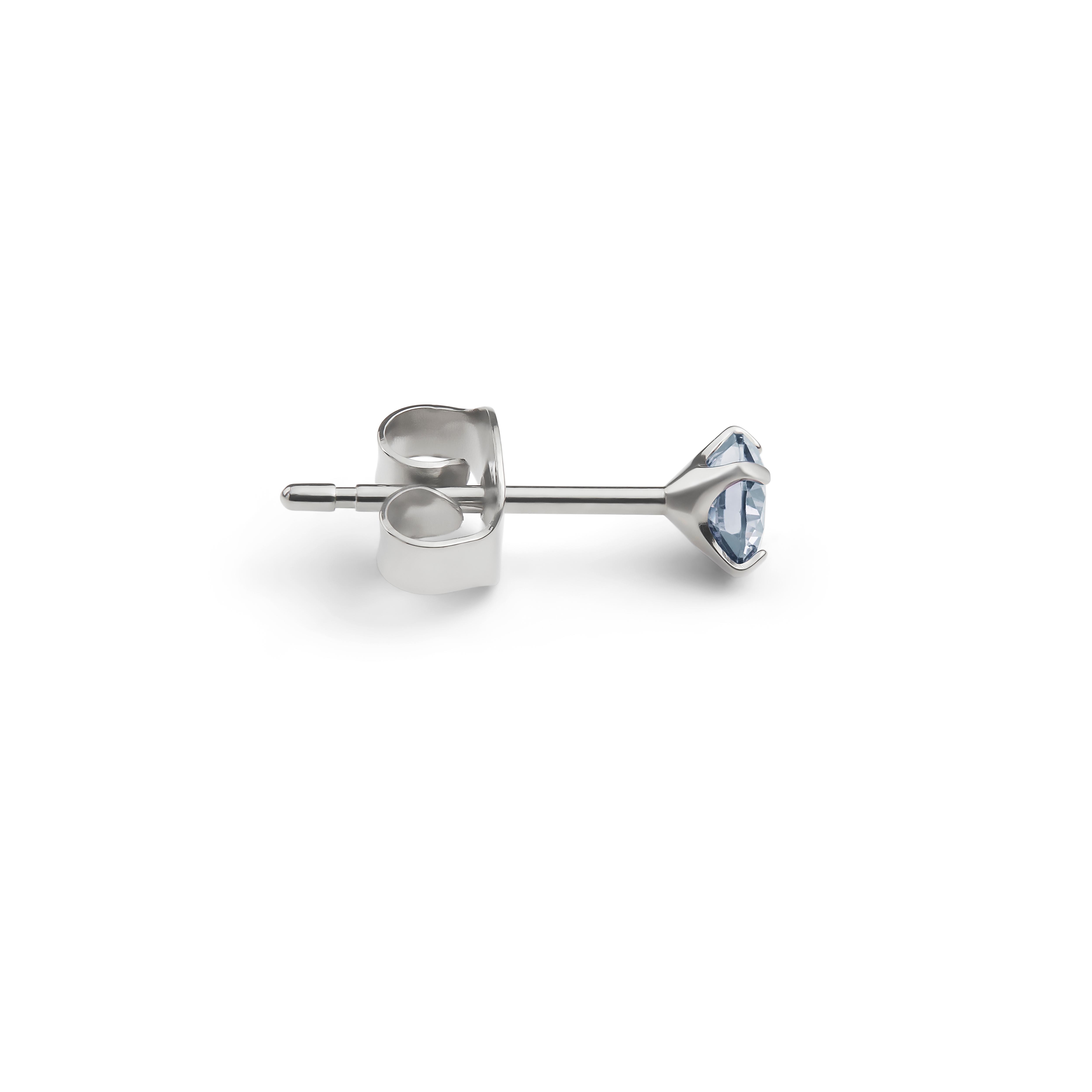 Aura | Pendiente de botón 4mm de titanio con circonita azul cielo - 2