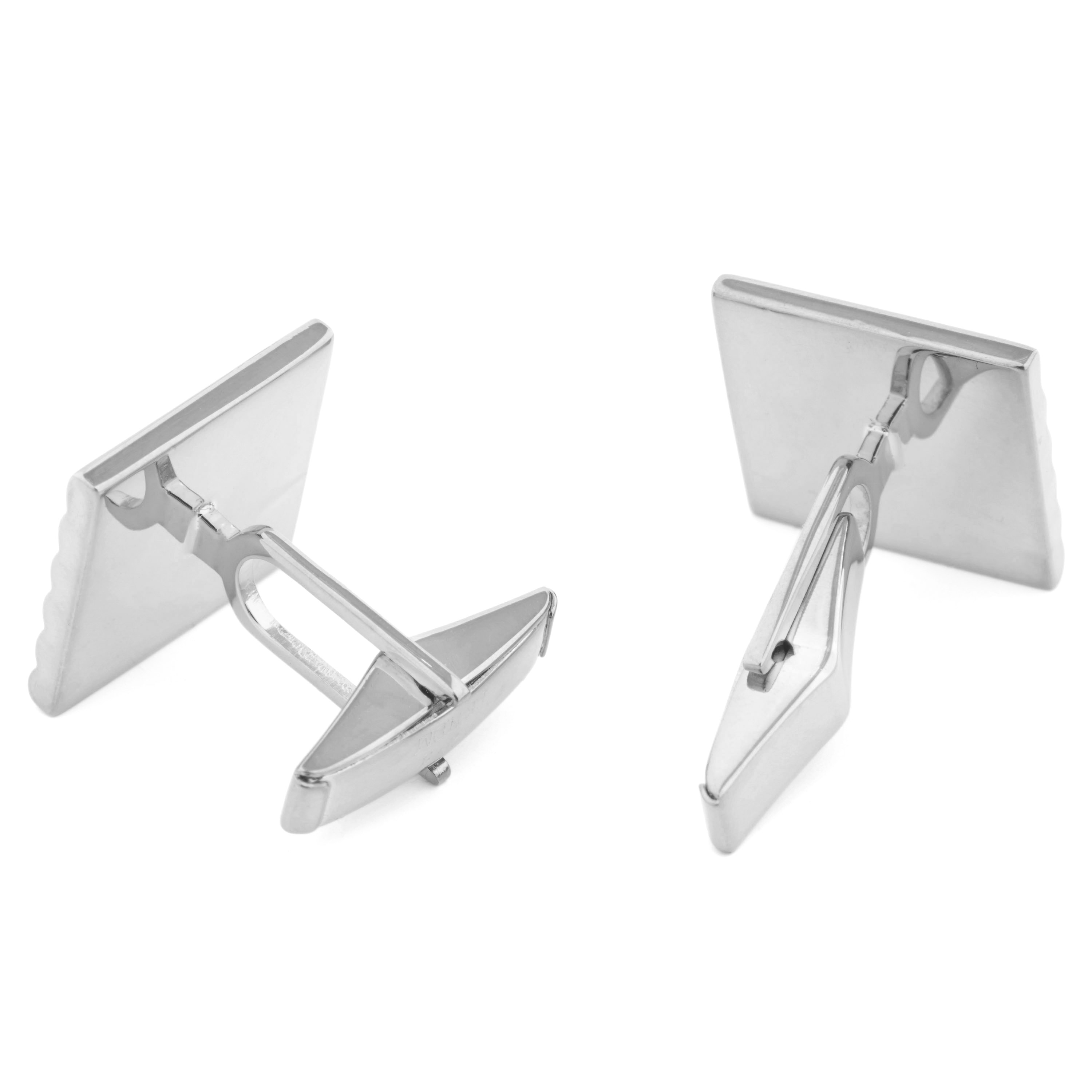 925 Zilveren Set met Korte Dasspeld en Geribbeld Design - 4