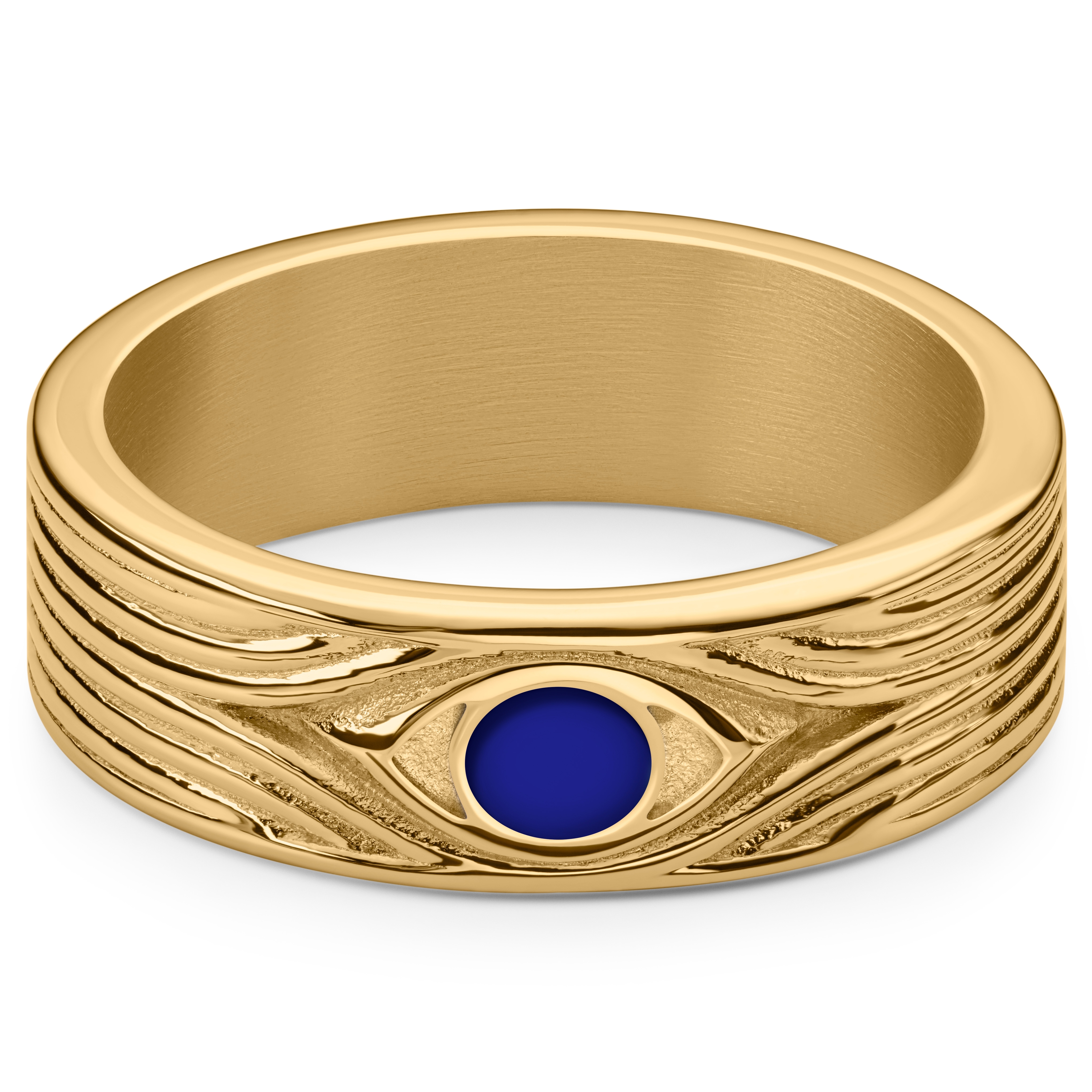 Evil Eye | 7 mm Goldfarbener Edelstahlring - 2