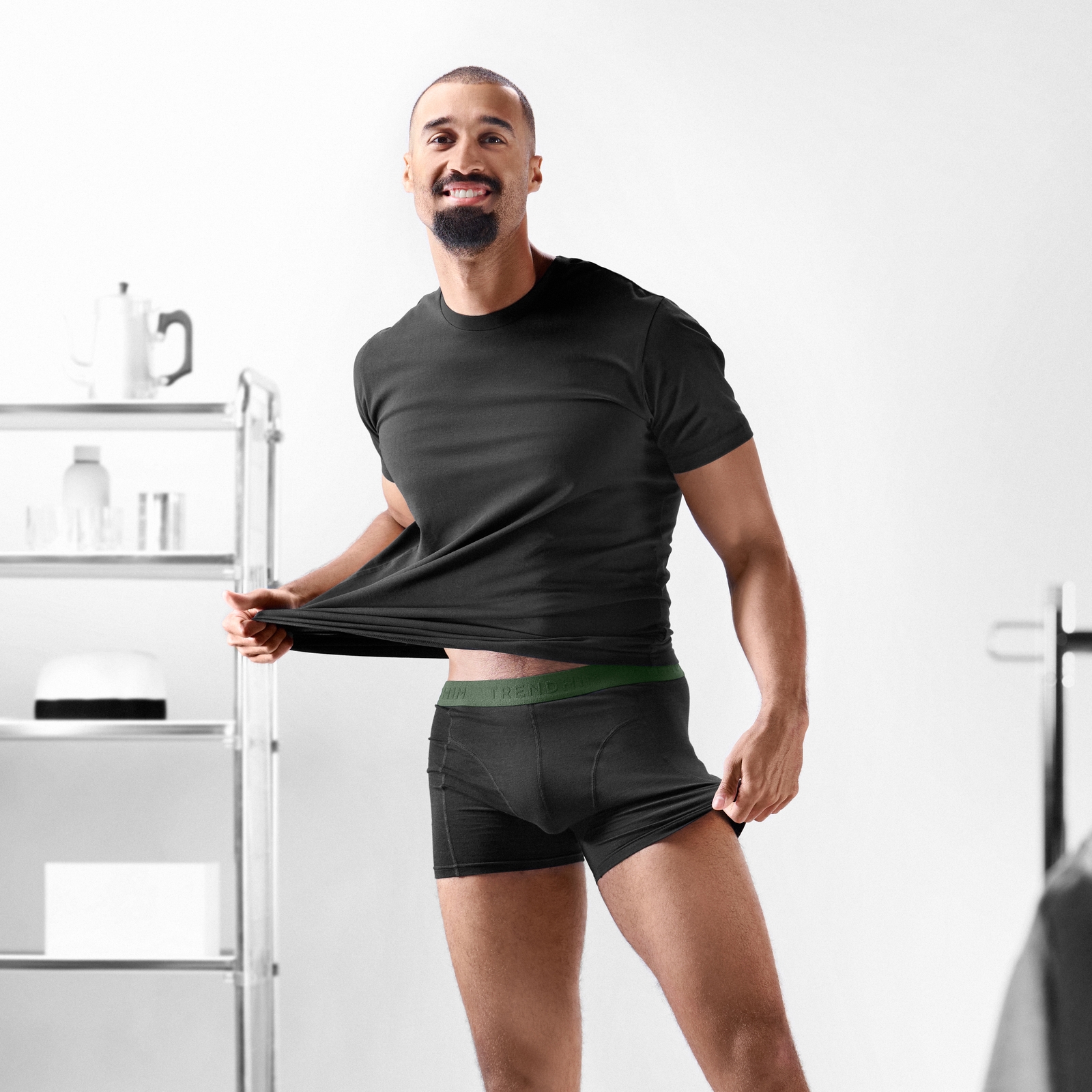 XL - FreeFeel | 5-pack Svarta Boxers i Bambu | Mörkfärgade Midjeband - 5