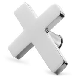 Silver-tone Stainless Steel Cross Watch Charm