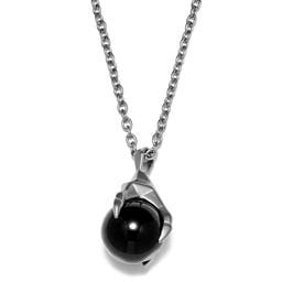 Jax Stainless Steel Claw Necklace with Black Stone