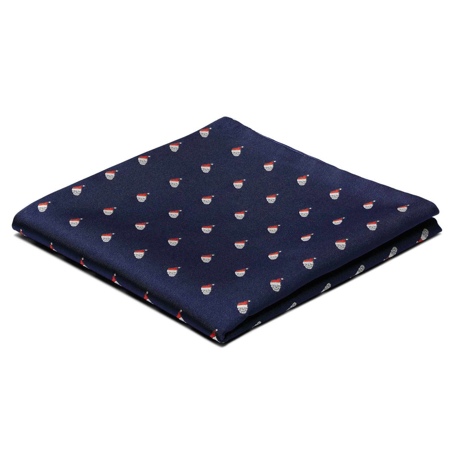Pañuelo de bolsillo de Navidad azul marino con calaveras Pañuelo de bolsillo de Navidad azul marino con calaveras