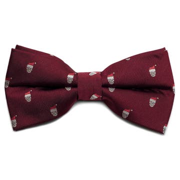 Burgundy Christmas Skull Pre-Tied Bow Tie Burgundy Christmas Skull Pre-Tied Bow Tie