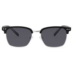 Schwarze polarisierte Browline-Sonnenbrille