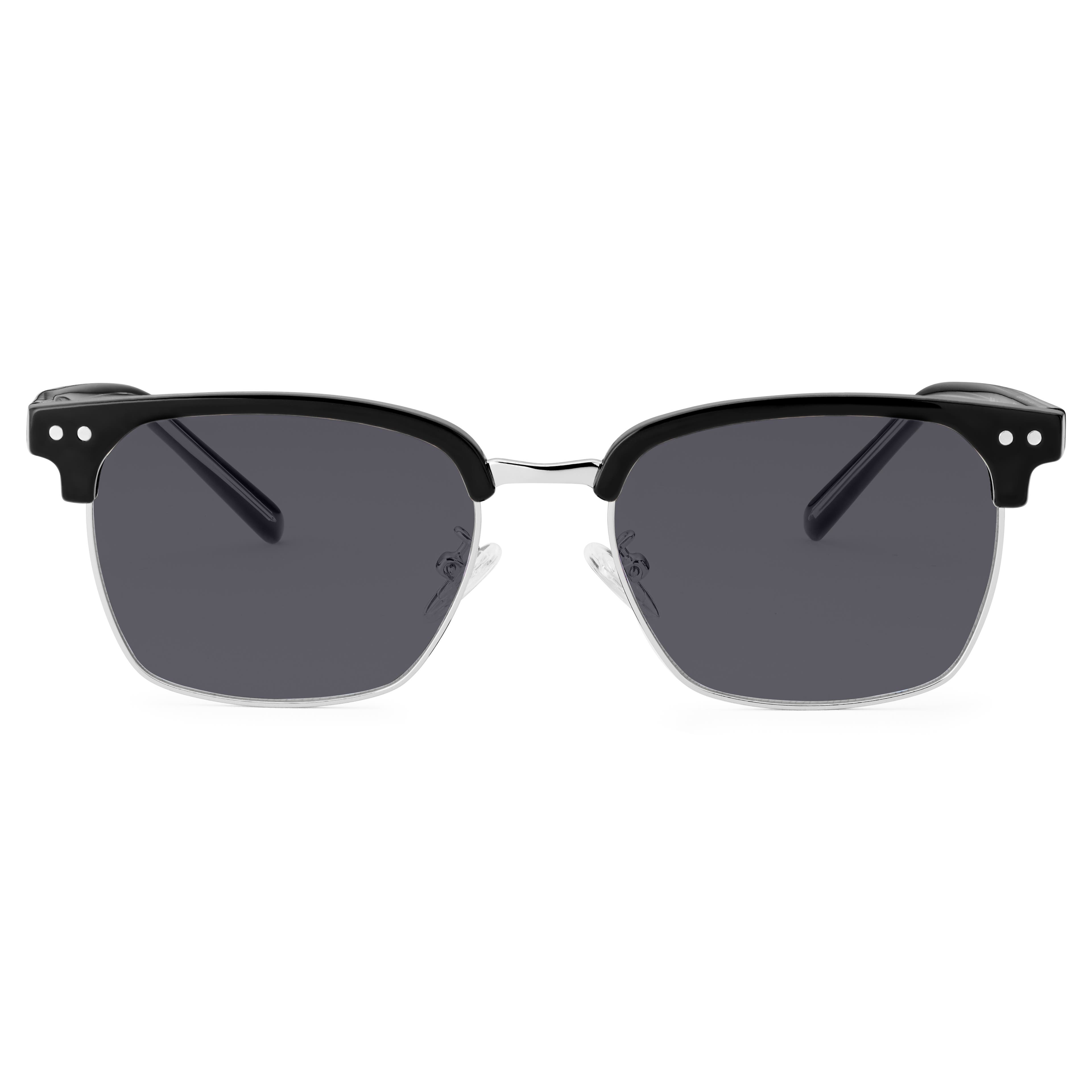Black & Lead Stainless Steel Polarised Sunglasses