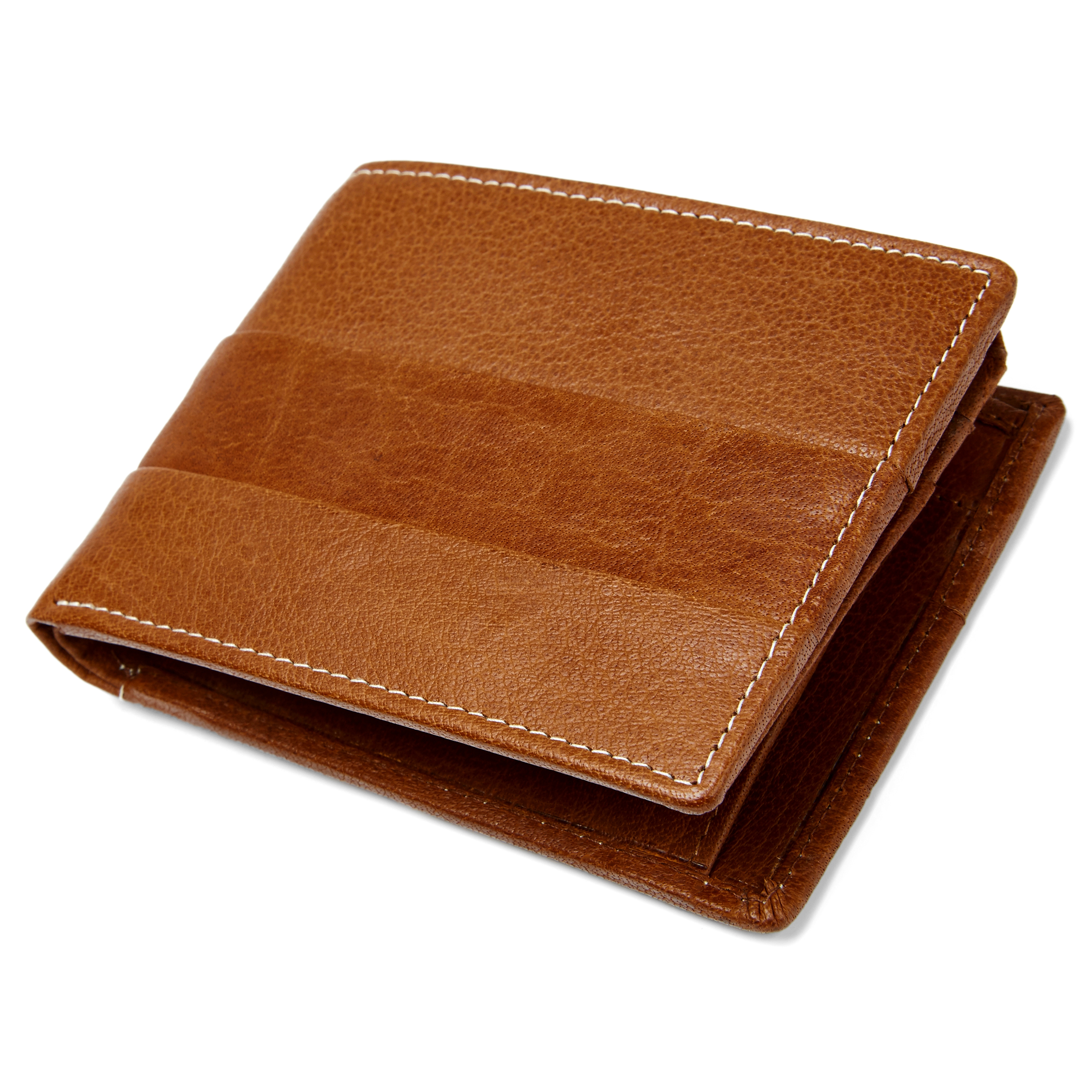 Jasnobrązowy skórzany plisowany portfel Oxford - 4