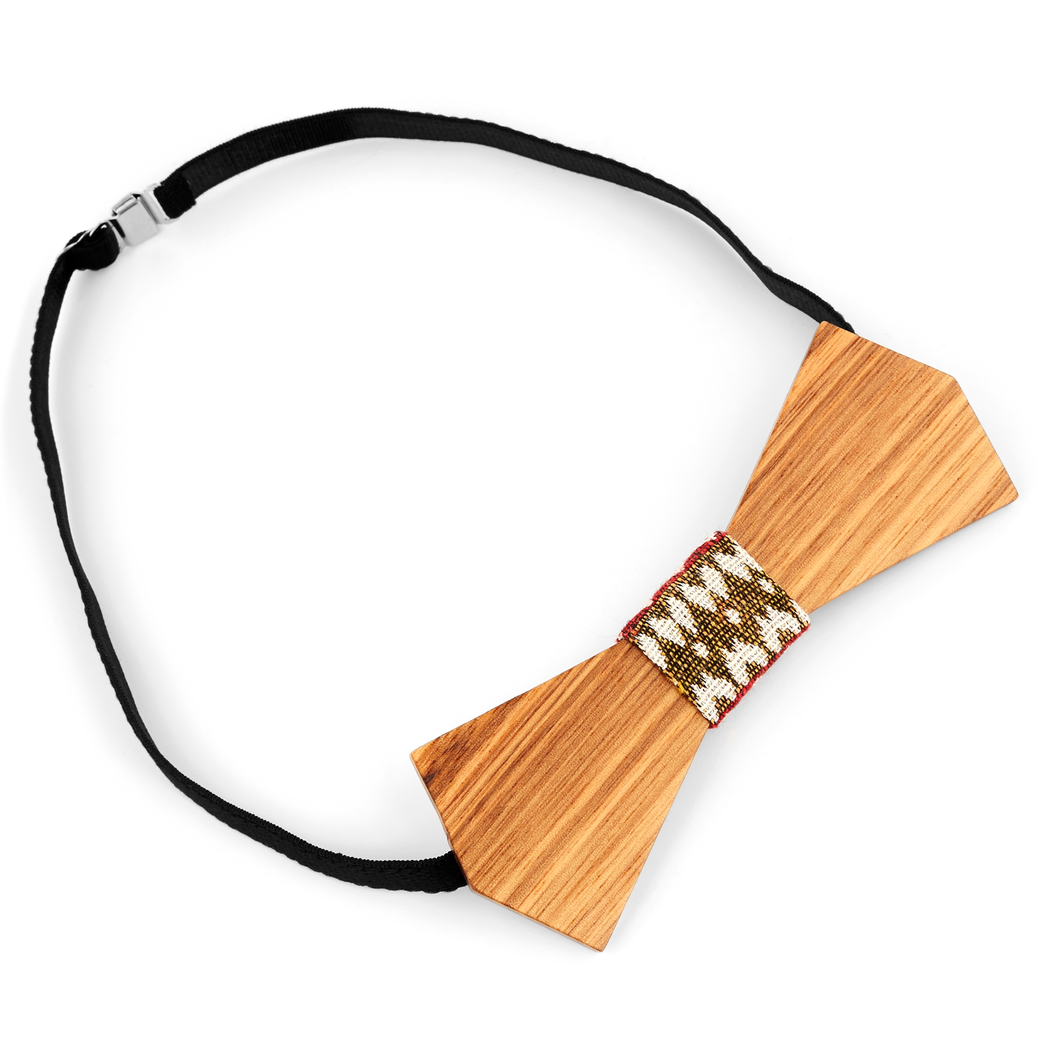 Pajarita tribal de madera de zebrano - 2