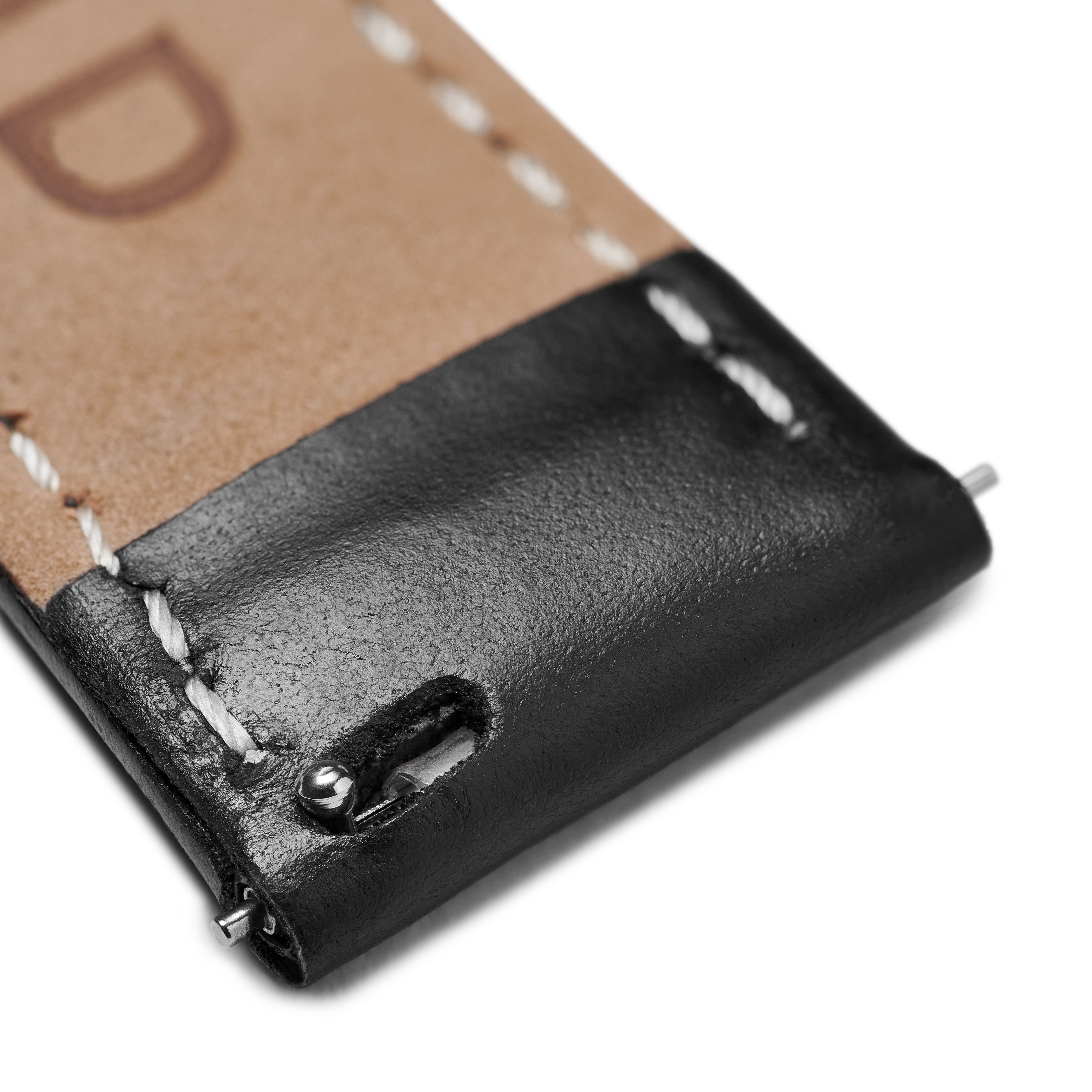 21mm Black Leather Watch Strap with Rose Gold-Tone Buckle – Quick Release - 3