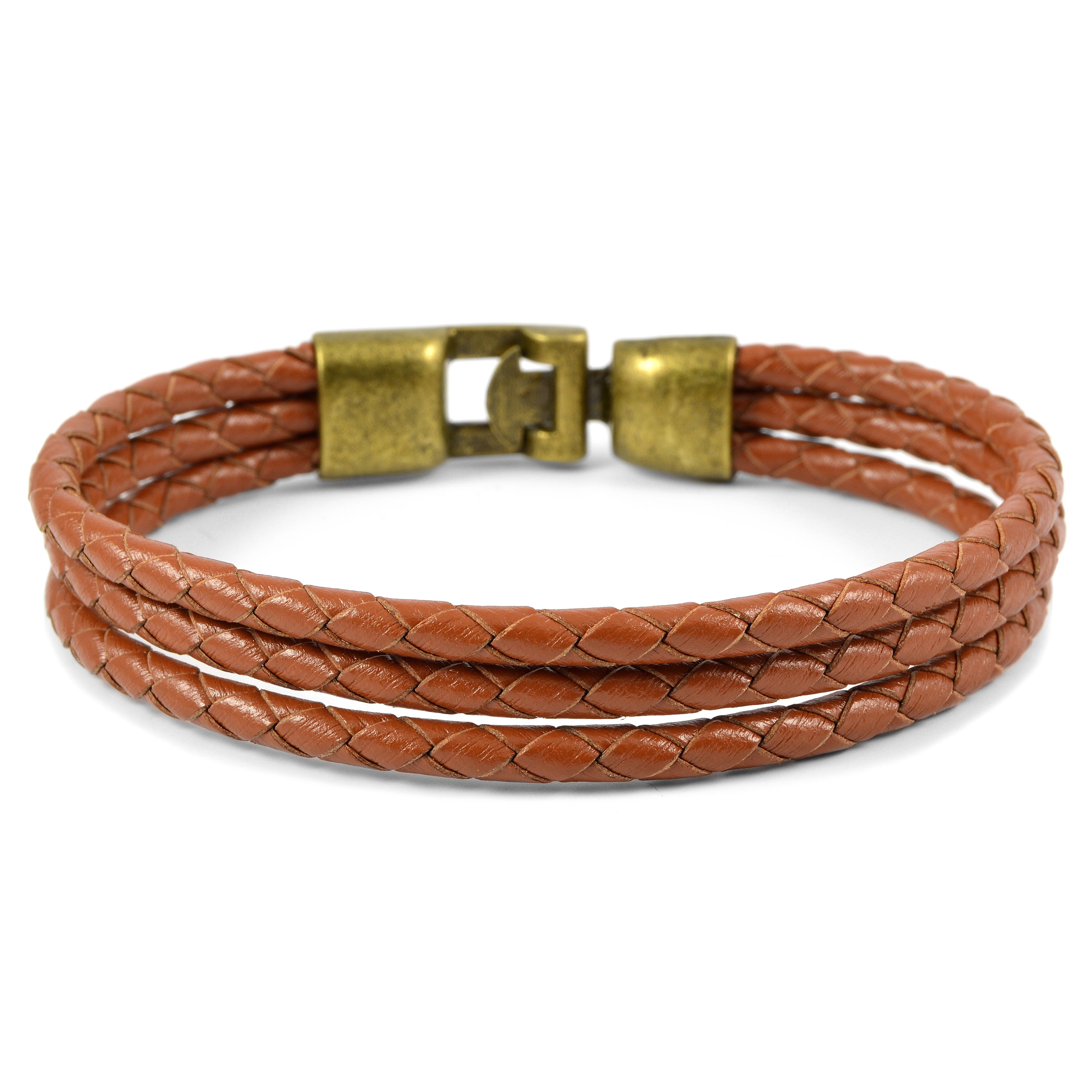 Trippel Bolo Skinnarmbånd - 1