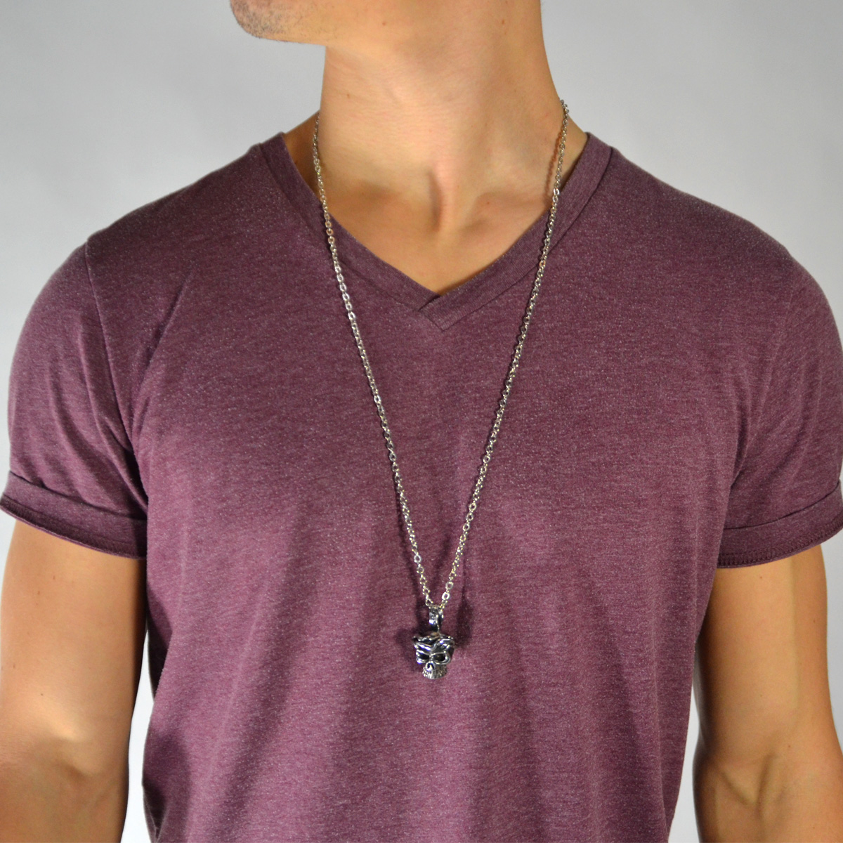 Colgante de acero con calavera  - 3