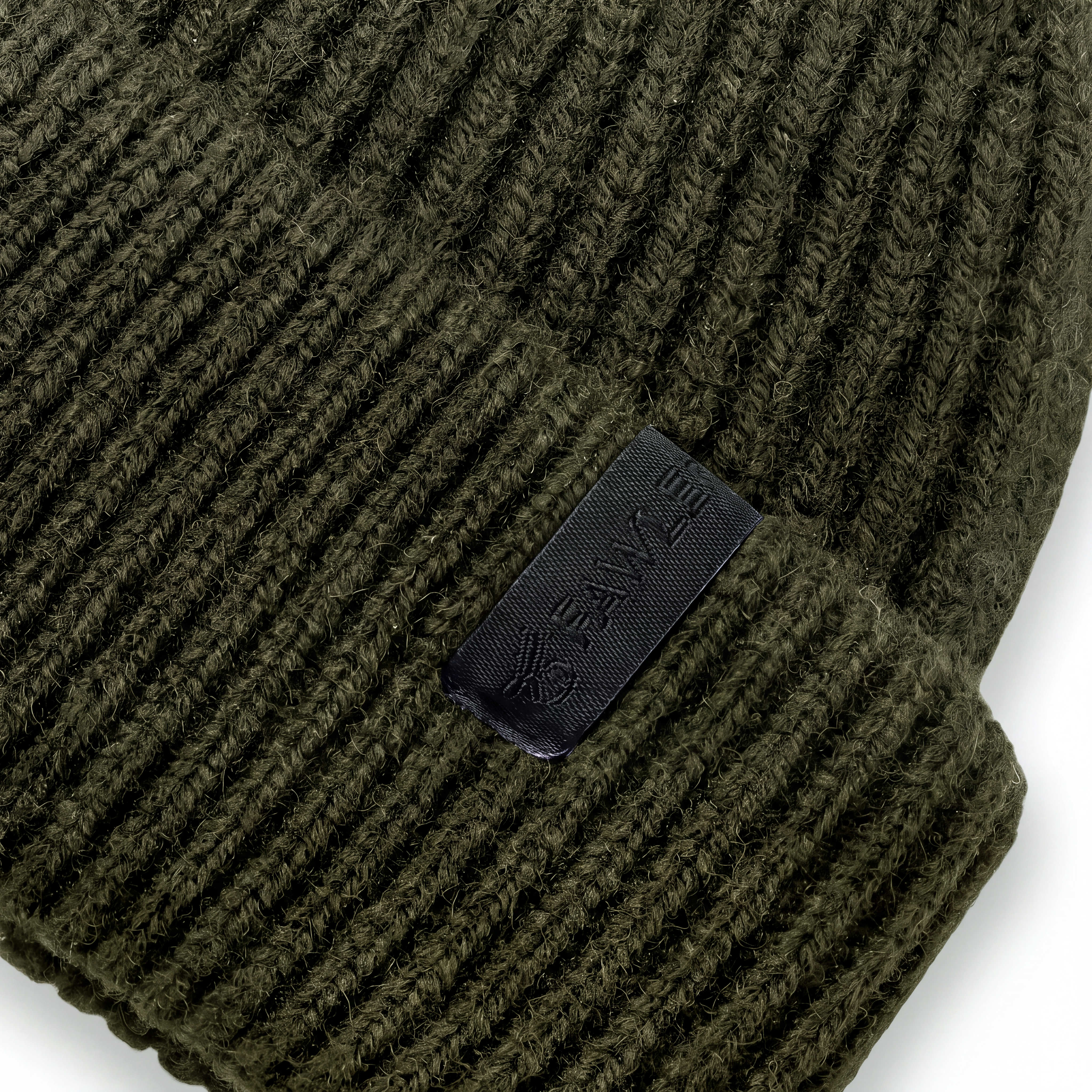 Nordic | Olive Green Fisherman Wool Blend Beanie - 4