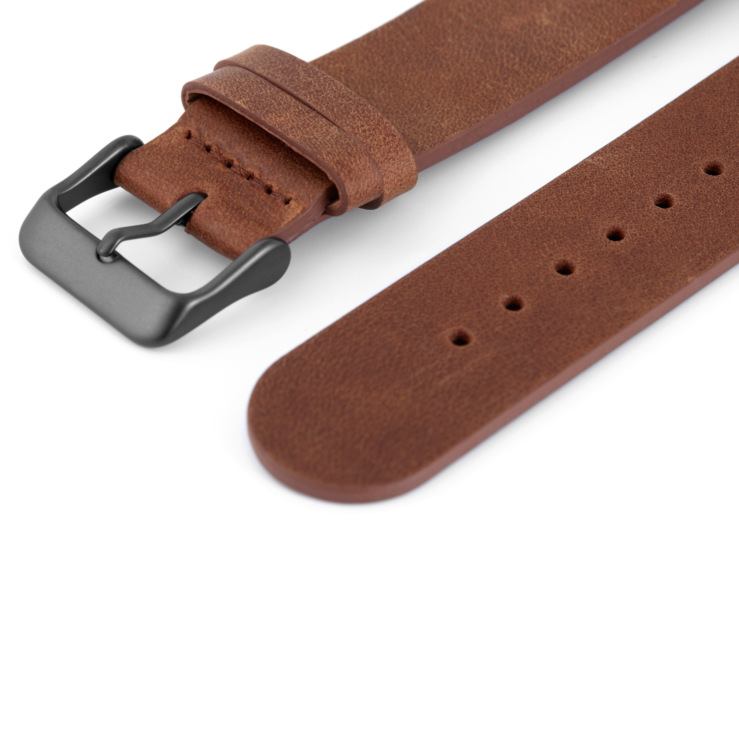 Ruskea nahkainen kellonhihna ja harmaa solki - 2