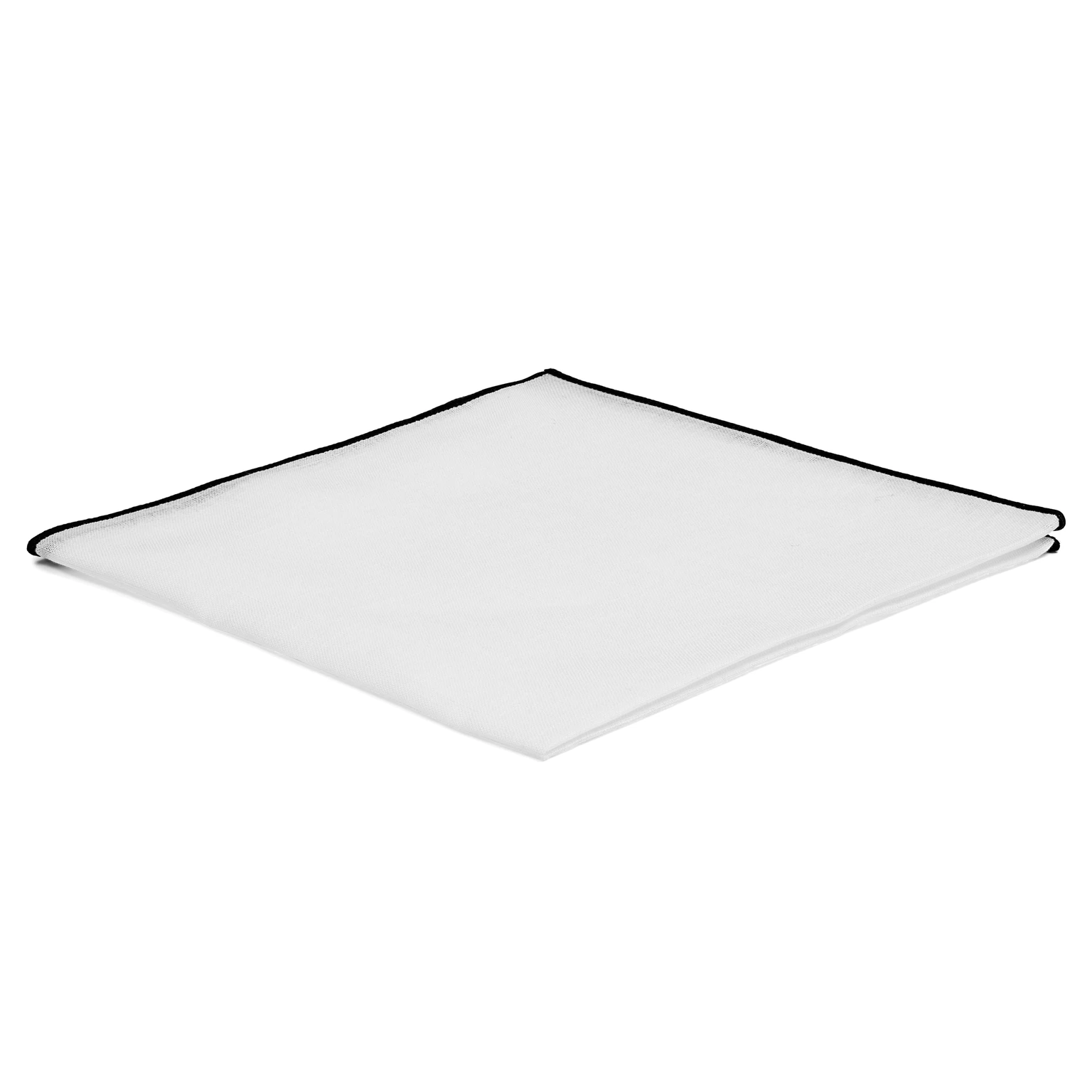 Lenço de Bolso Branco com Orlas Pretas Lenço de Bolso Branco com Orlas Pretas