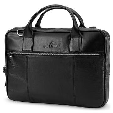 Fidei | Black Full Grain Goat Leather Laptop Bag Fidei | Black Full Grain Goat Leather Laptop Bag
