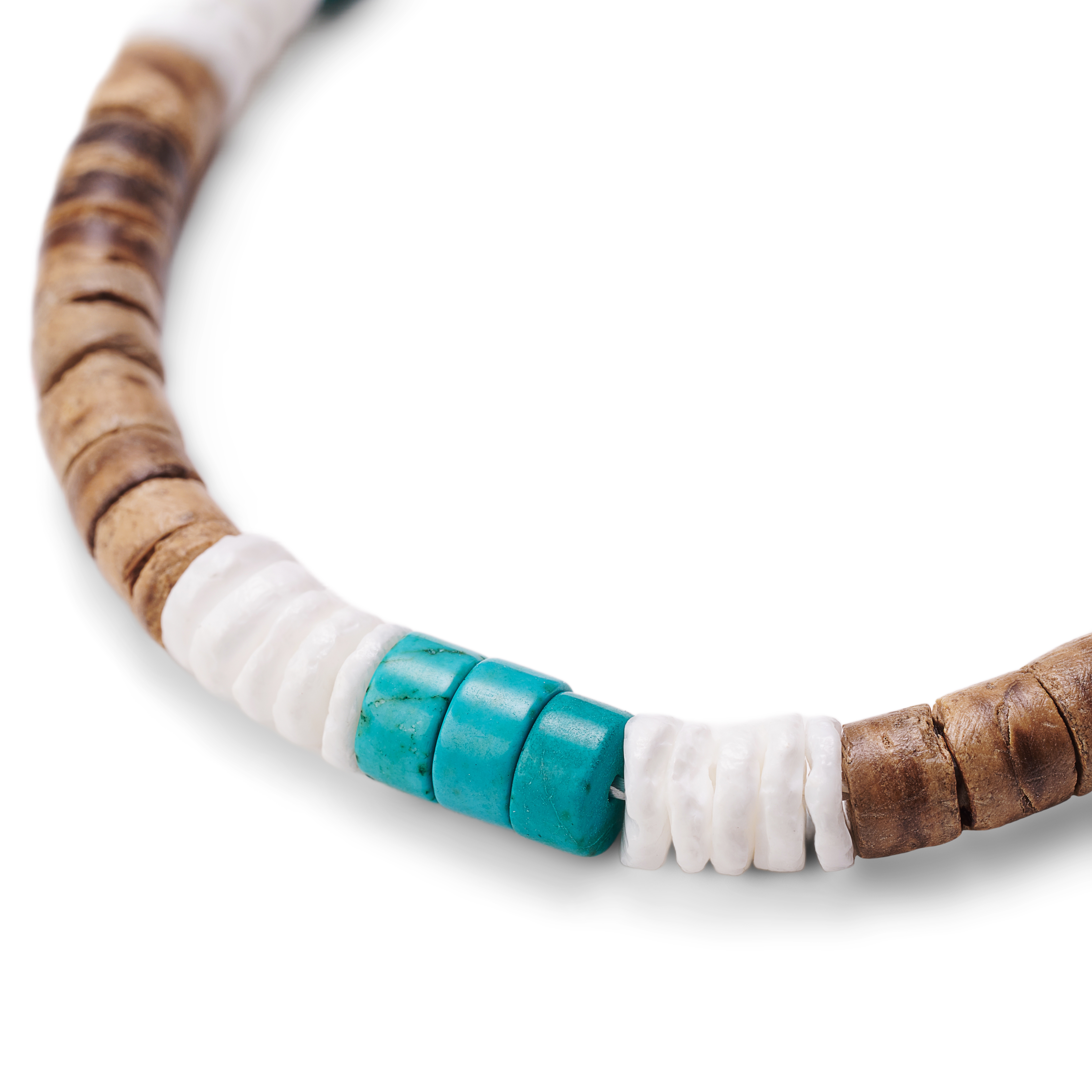Coconut, Shell, & Turquoise Surfer Necklace - 6