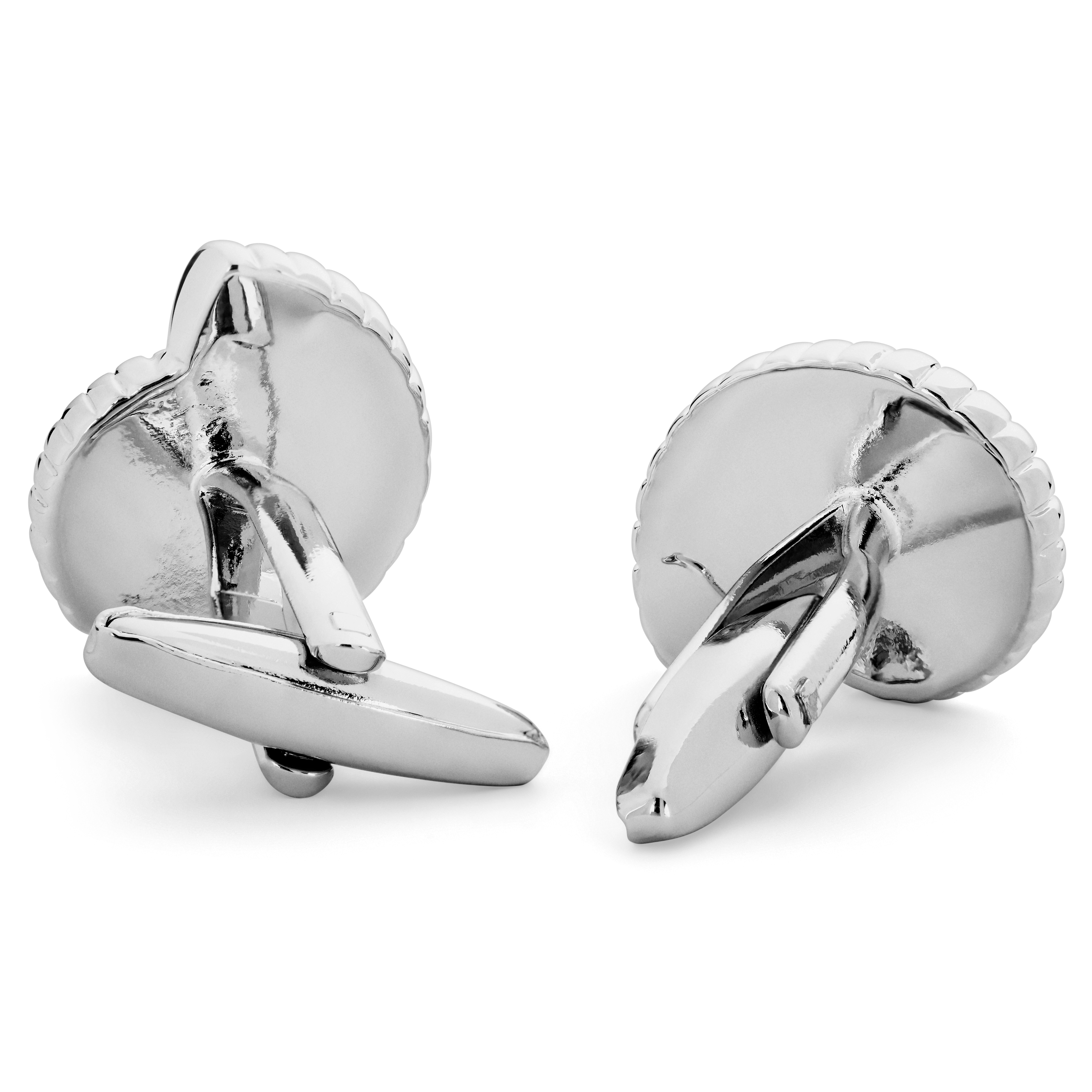 Pelagis | Manžetové knoflíčky spirálová mušle stříbrné barvy - 2