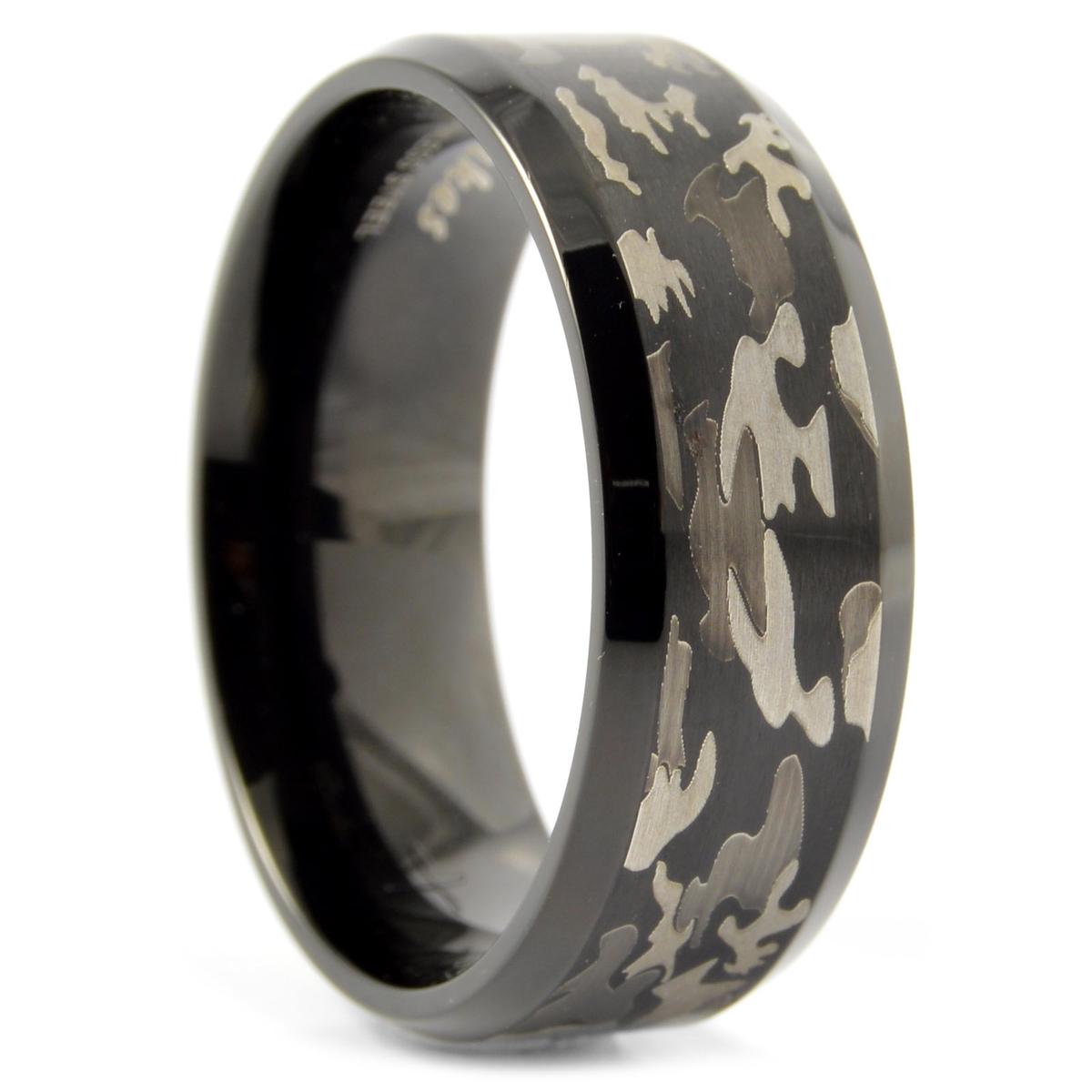 Sentio Rings Sentio | Black Stainless Steel Camouflage Ring | In stock! | Lucleon