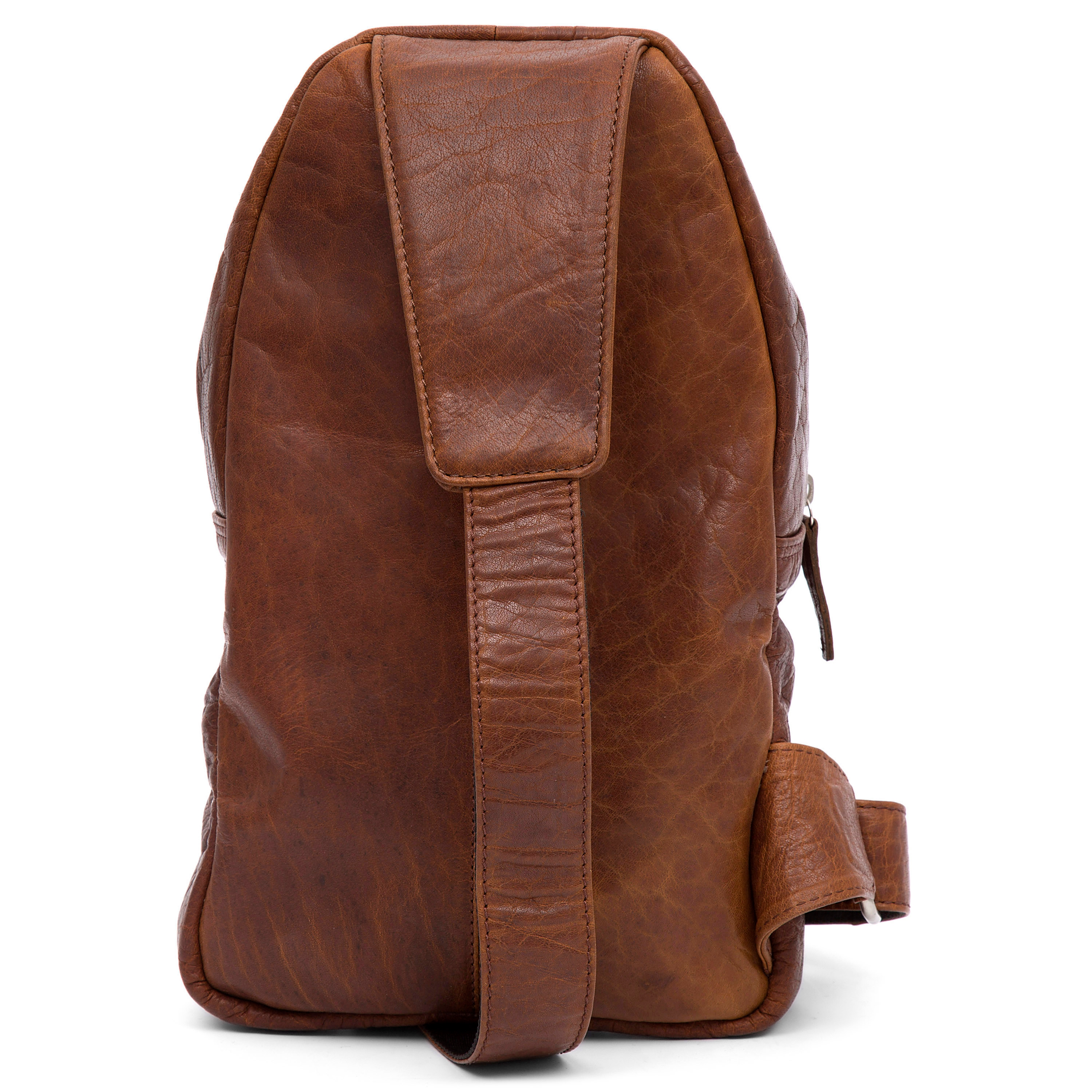 Minimochila cruzada de cuero canela Montreal - 5