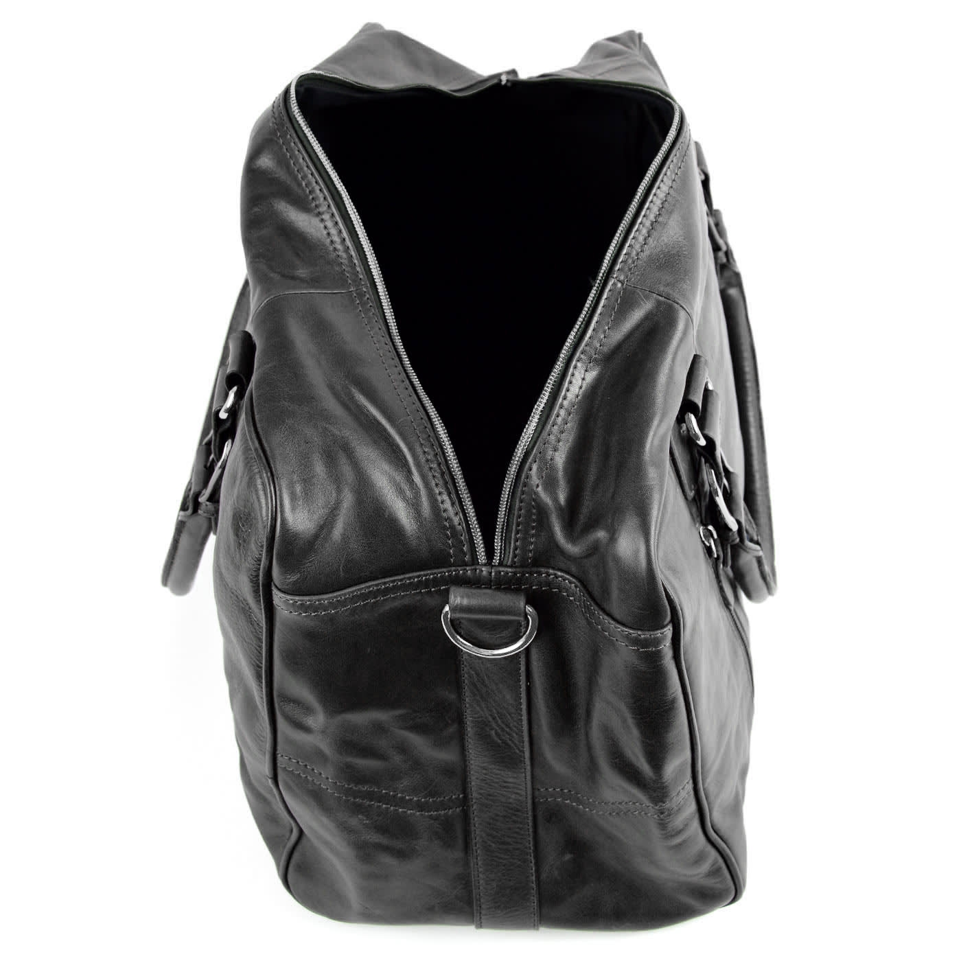 Bolsa de deporte / viaje de piel negra - 10