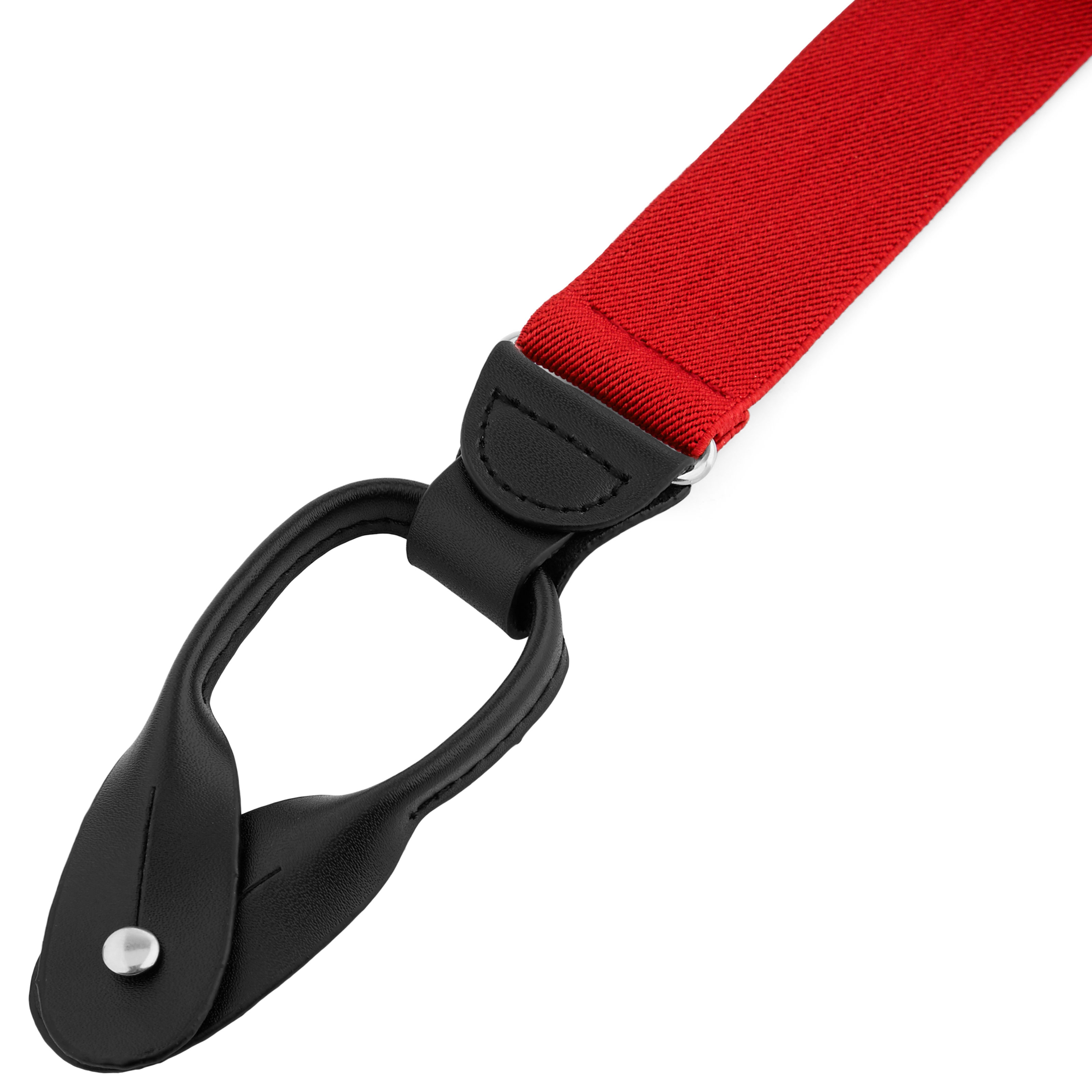 Bretelles larges à boutons - couleur rouge - 2