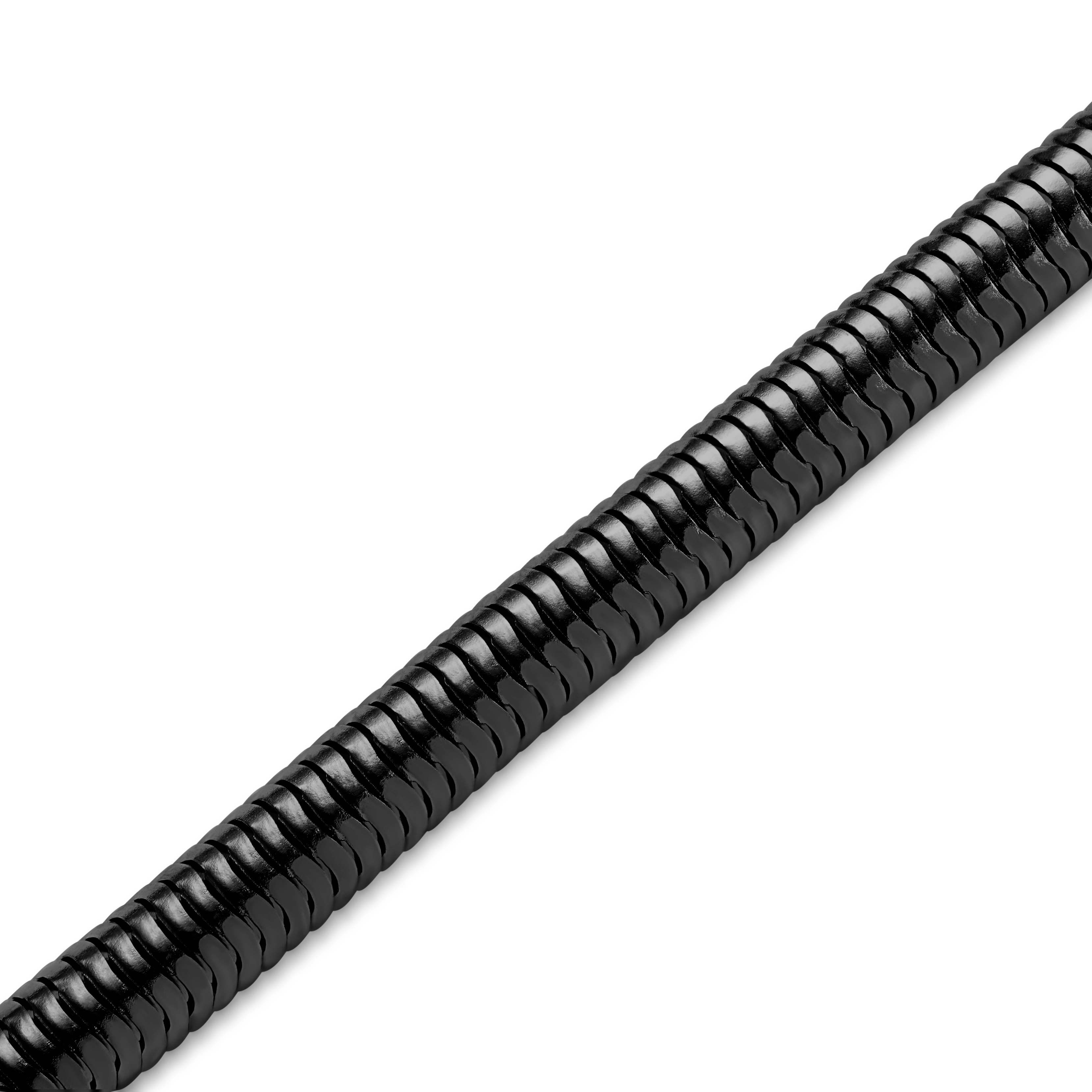 Essentials | Bracelet à chaîne serpent gunmetal noir 6 mm - 4