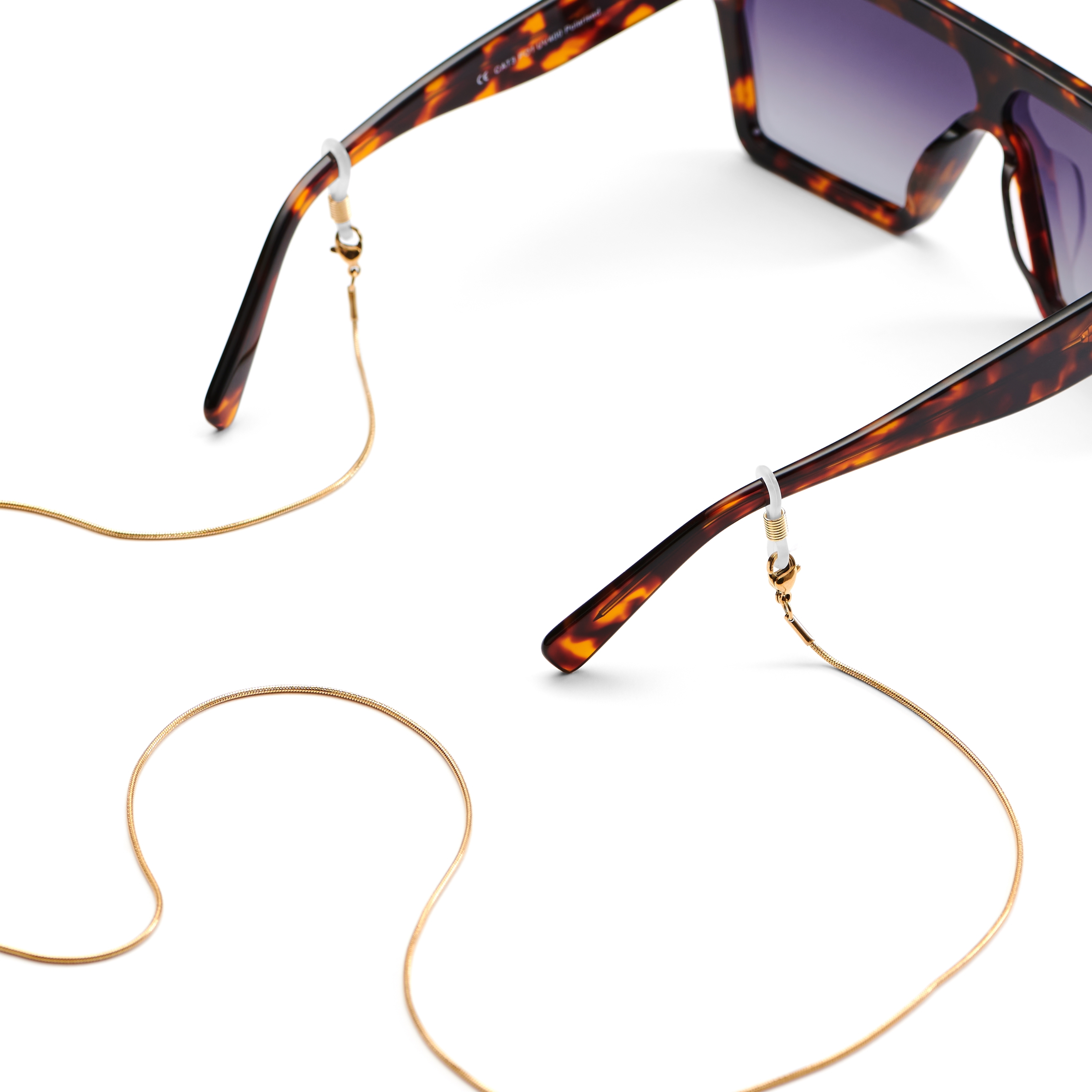 Fekete rozsdamentes acél halszálkás napszemüveg lánc - 4