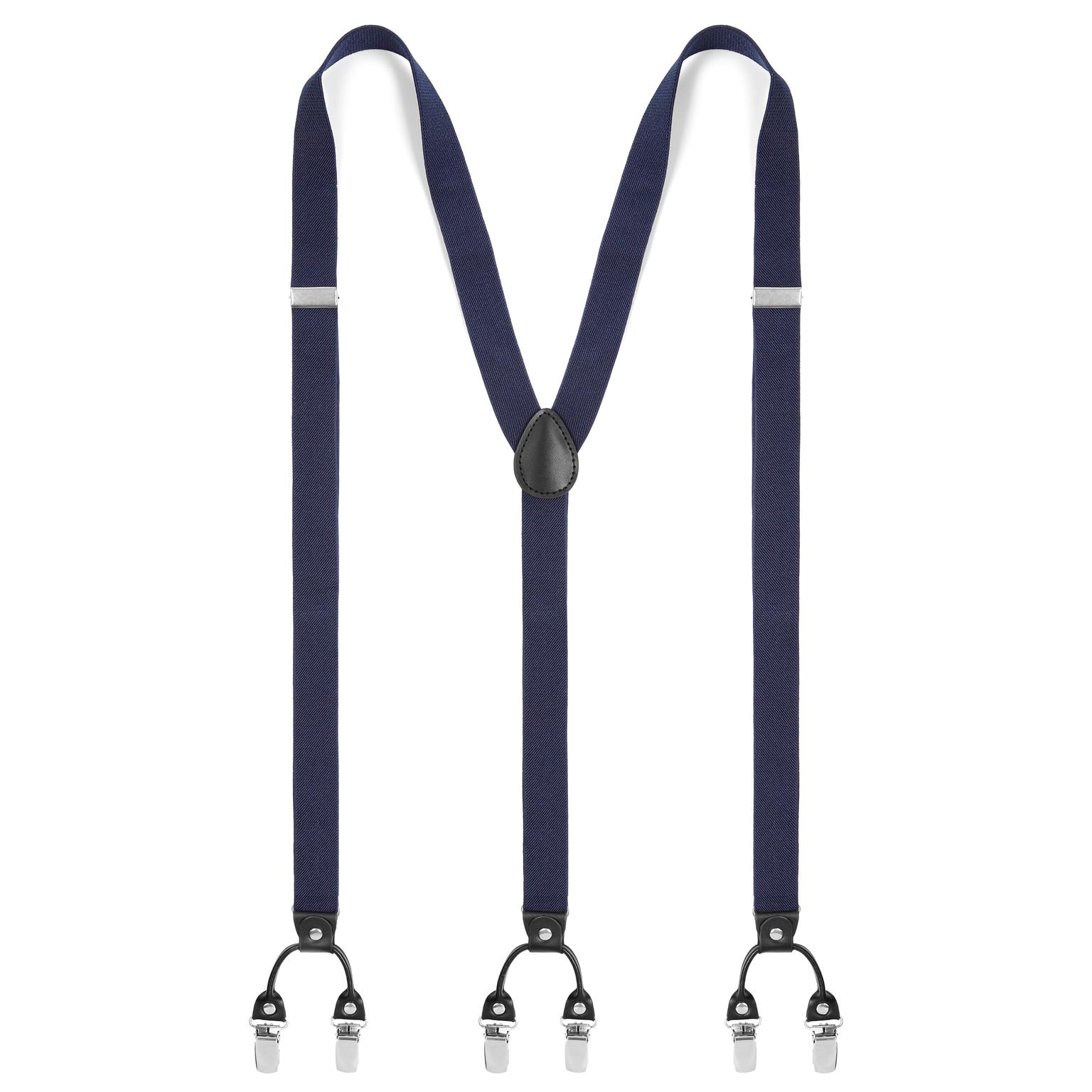 Tirantes con clip azul marino finos tamaño XL Tirantes con clip azul marino finos tamaño XL