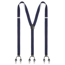 XL Slim Deep Blue Clip-On Suspenders