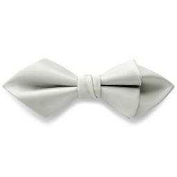 Light Grey Pre-Tied Satin Diamond Tip Bow Tie