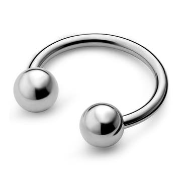 Ezüst tónusú titán patkó piercing - 10 mm