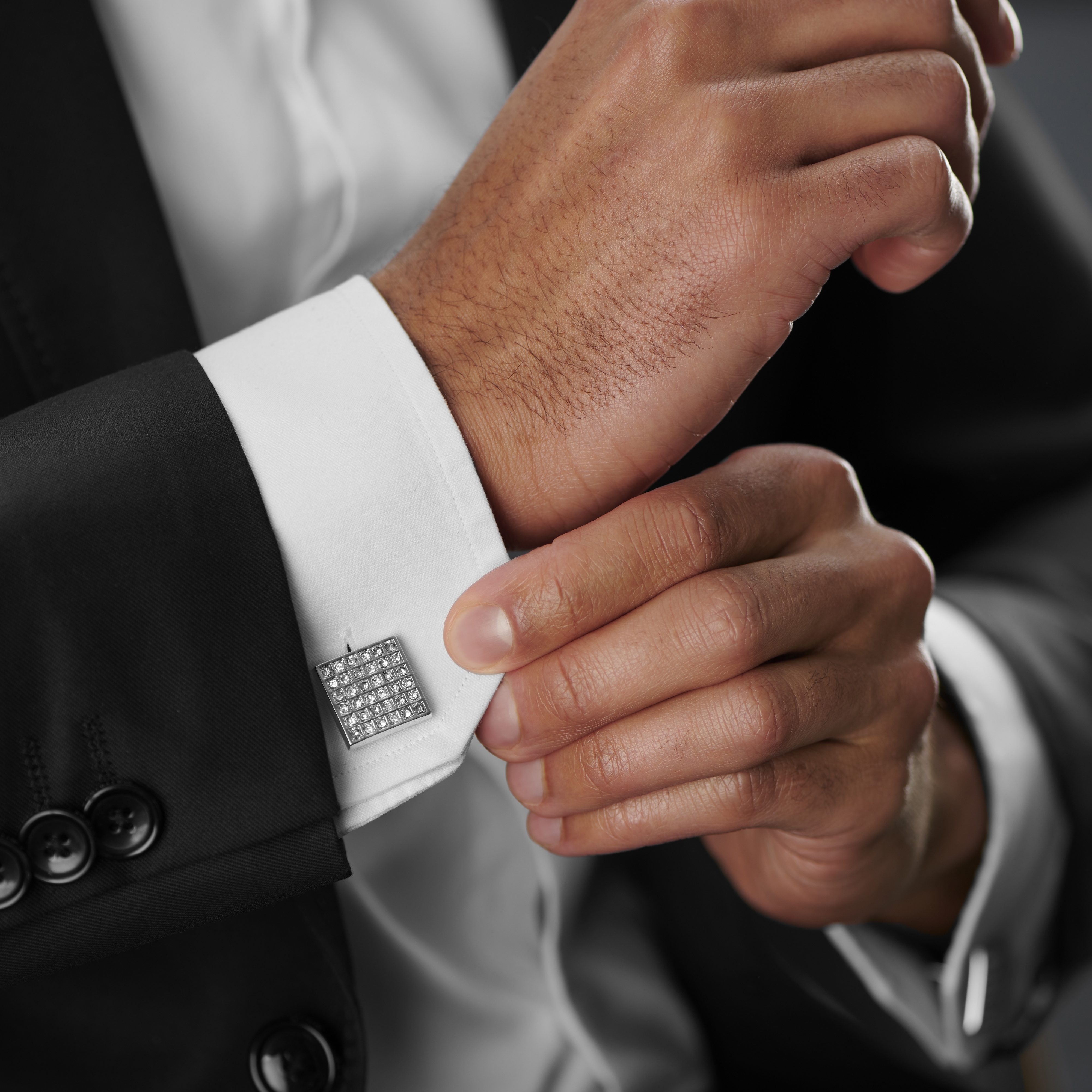 Quadrat Bling Manschettenknöpfe - 4