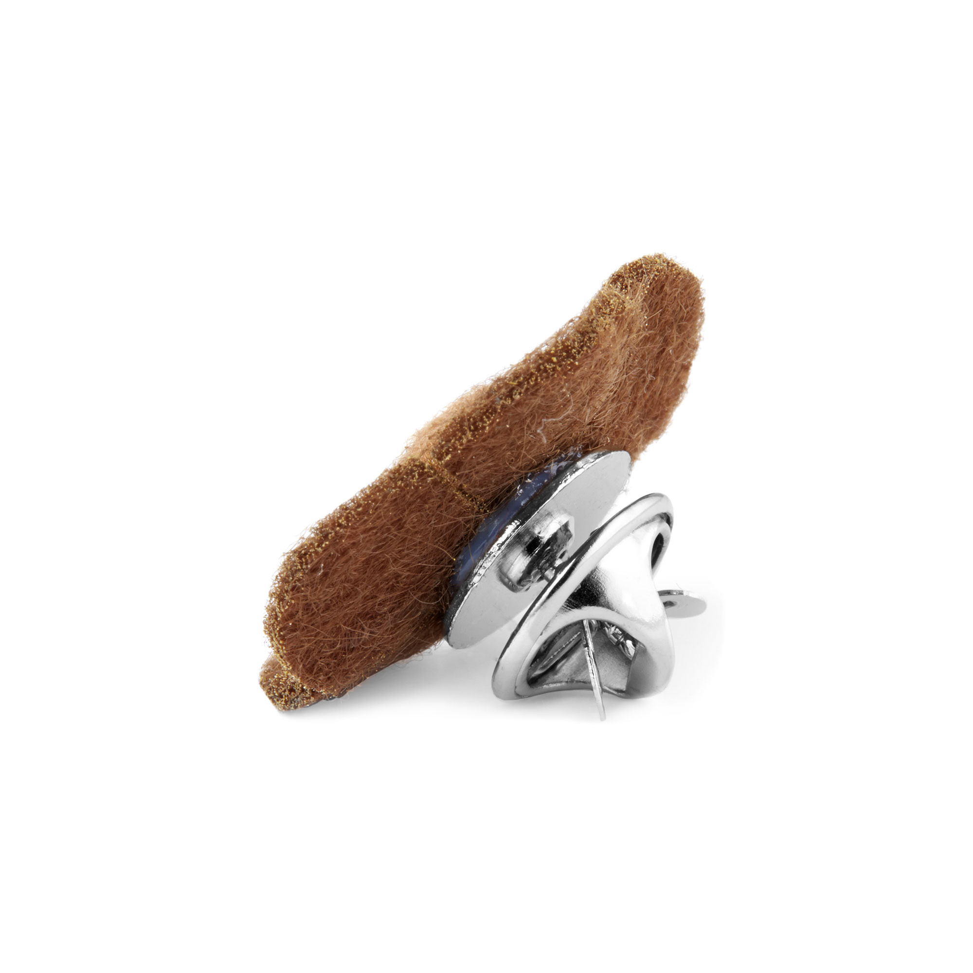 Brown & Tan Felt Flower Lapel Pin - 4